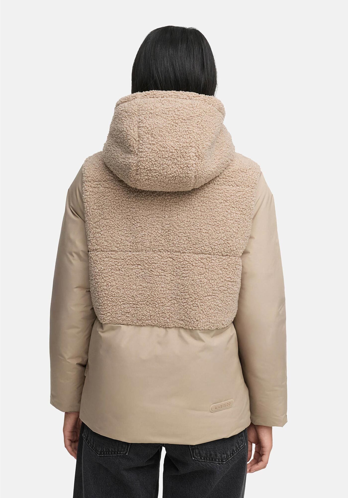 Marikoo Winterjacke »Sheeta«, Kombination aus Teddyfleece und glattem Material