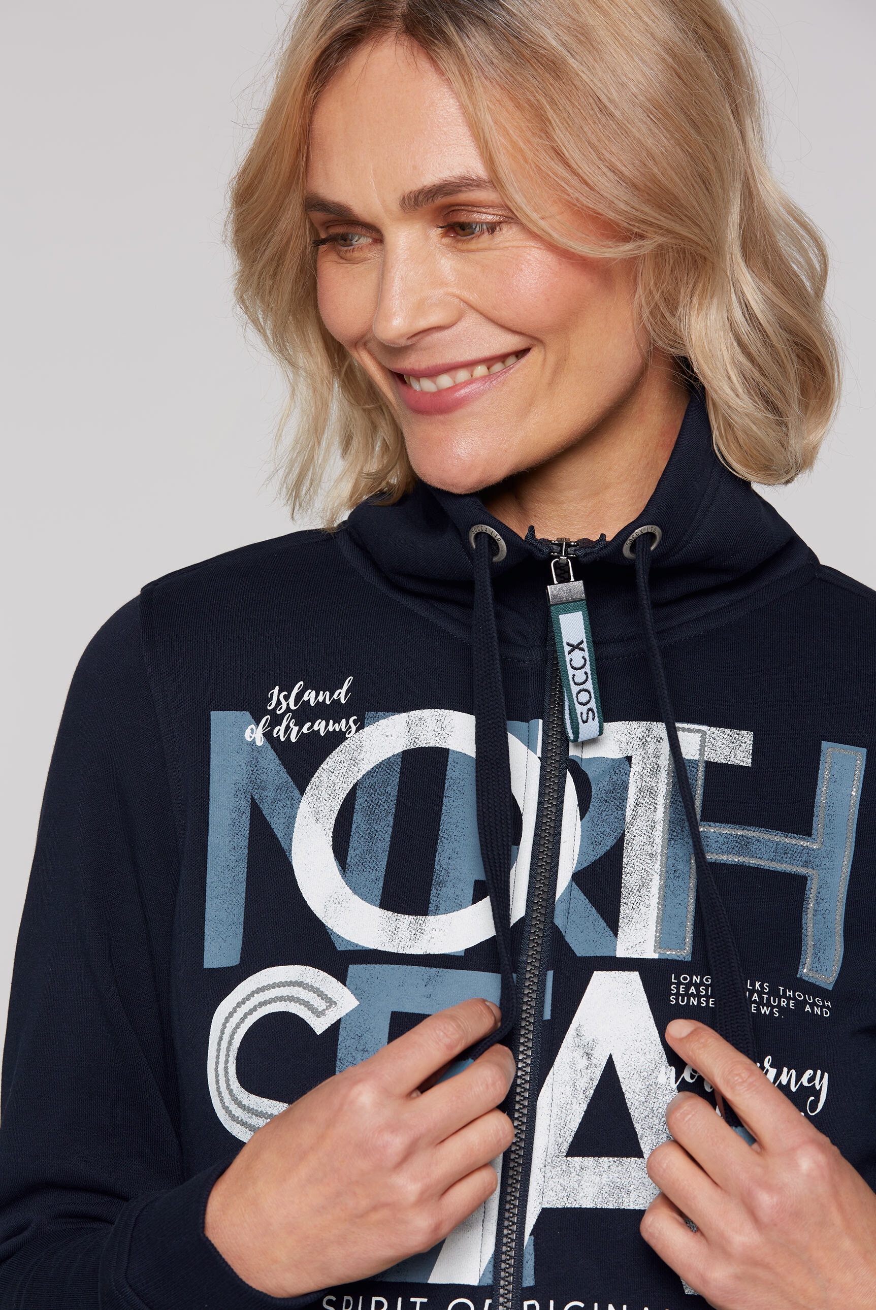 SOCCX Sweatjacke, mit Baumwolle