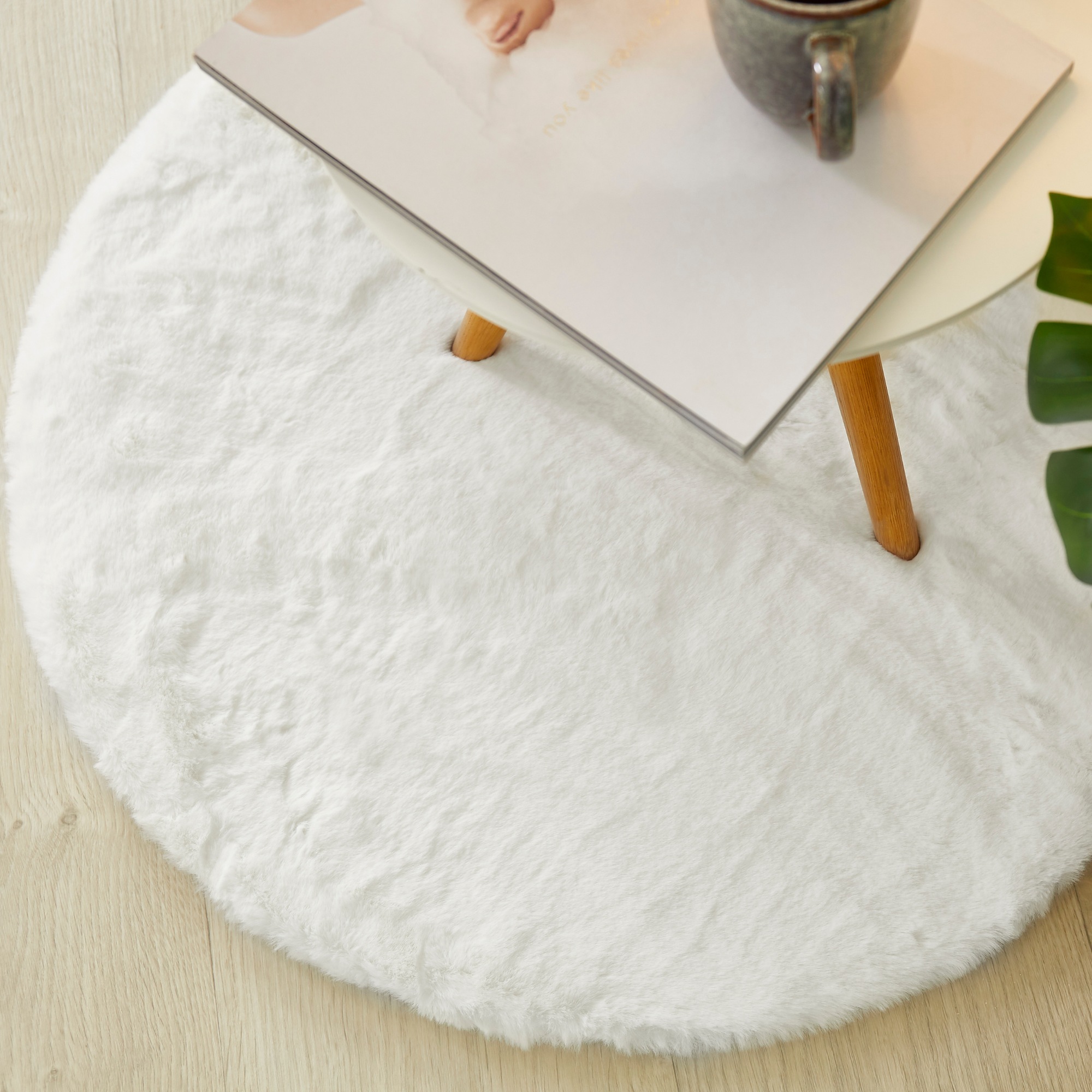 LUXOR living Fellteppich »Novara«, rund, 30 mm Höhe, Kunstfell, Kaninchenfell-Haptik, besonders weicher Hochflor