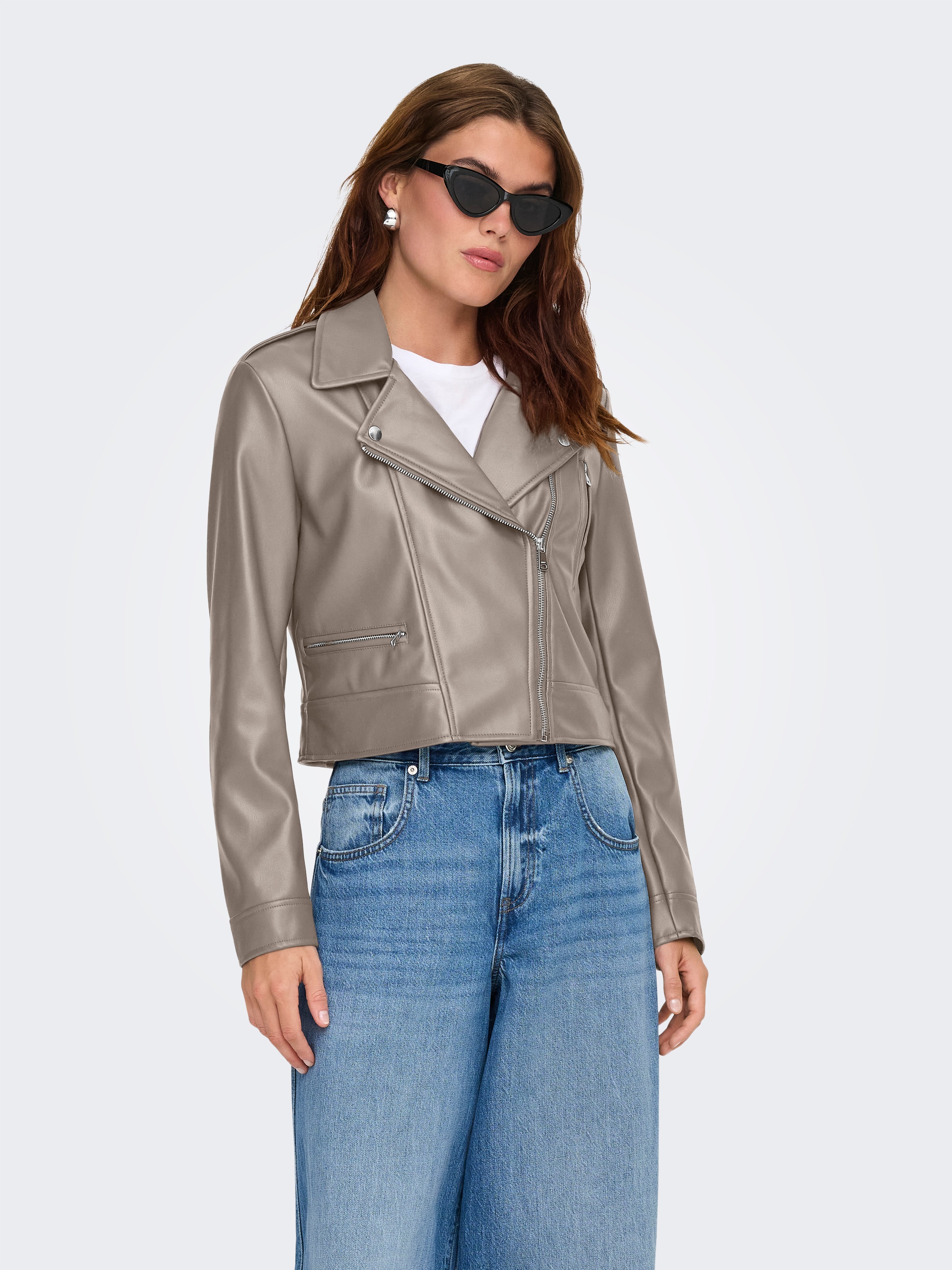 ONLY Lederimitatjacke »ONLCARMEN FAUX LEATHER BIKER CC OTW« mit asymmetrischem Reißverschluss