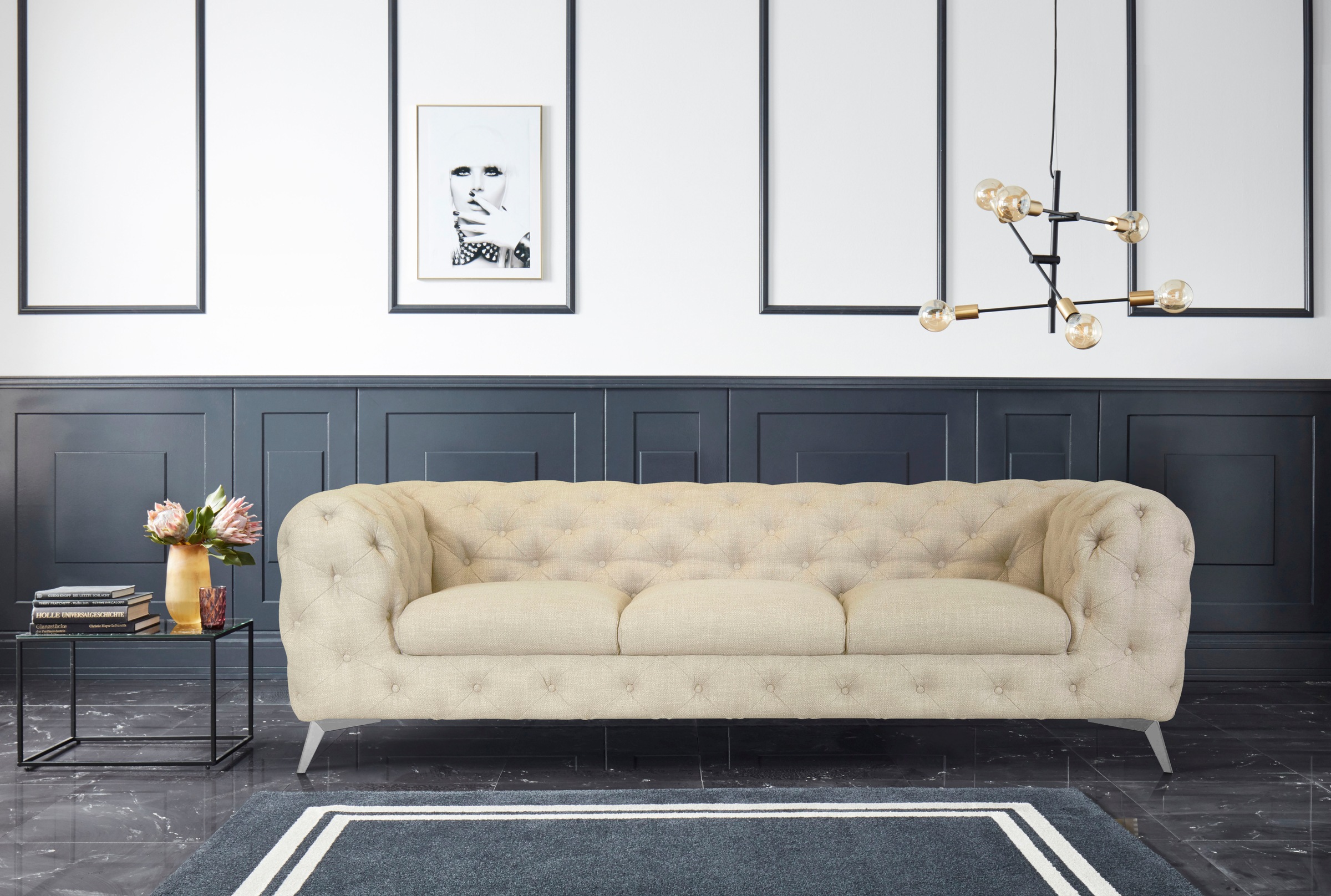 Home affaire Chesterfield-Sofa "Glynis" aufwändige Knopfheftung, moderne Ch günstig online kaufen