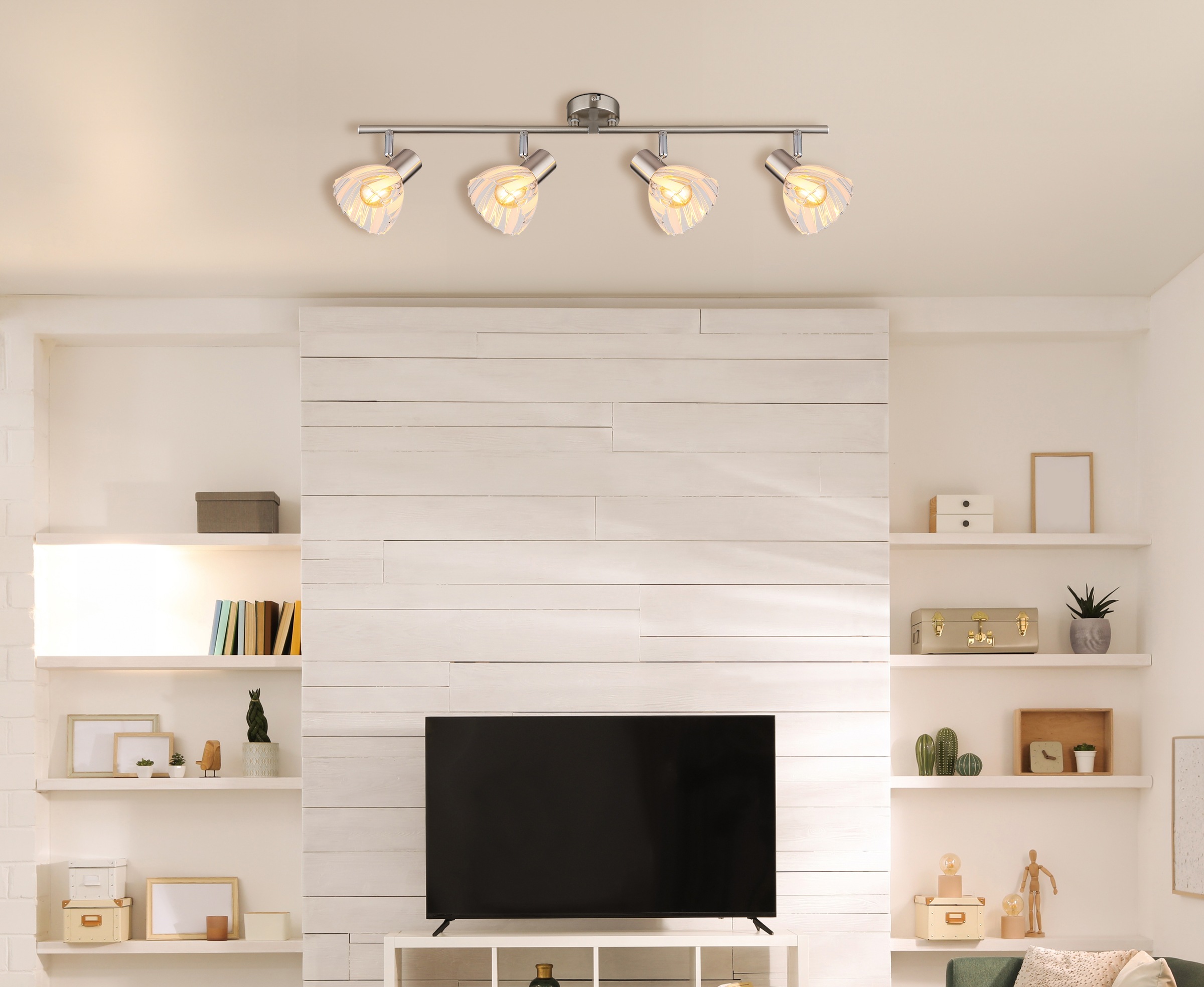 GLOBO LIGHTING Deckenspot »ZACHERY« E14 1 Stk. Strahler mit Chrom, Glas, schwenkbar