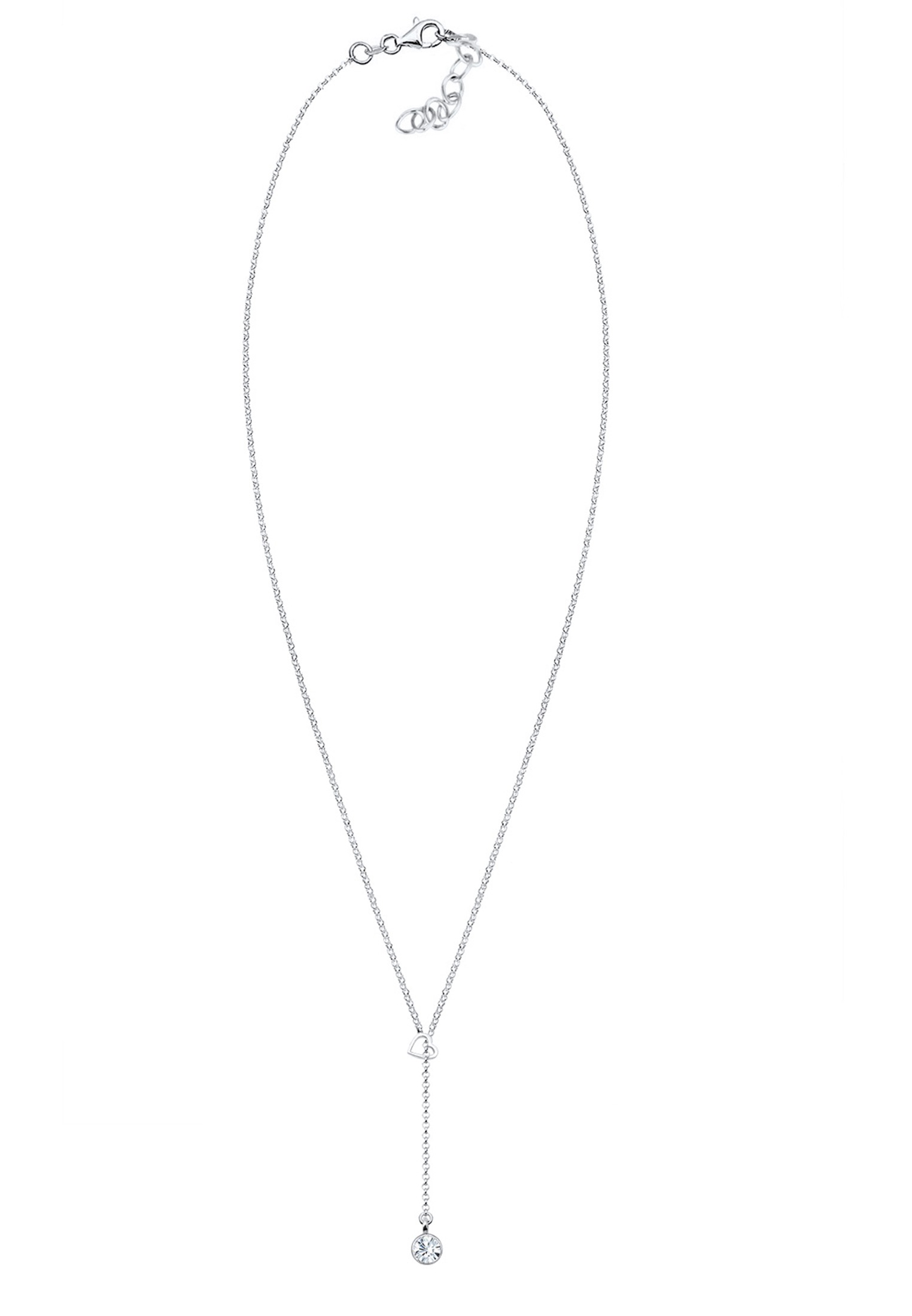 ELLI Y-Necklace Heart Swarovski Crystal 925 Sterling Silver 40cm 2