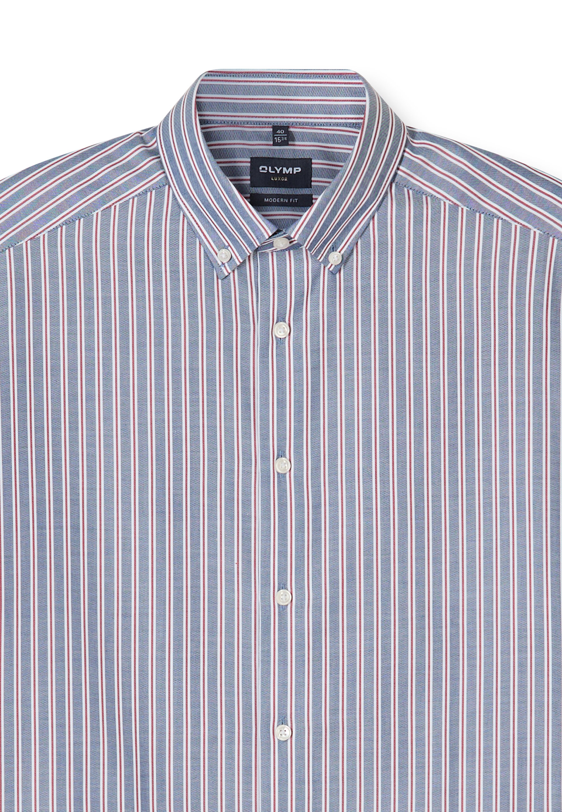 Businesshemd OLYMP "OLYMP Luxor, modern fit, Button-down", Herren, Gr. 38, Normaler Arm, marine, 100% Baumwolle, Hemden 2