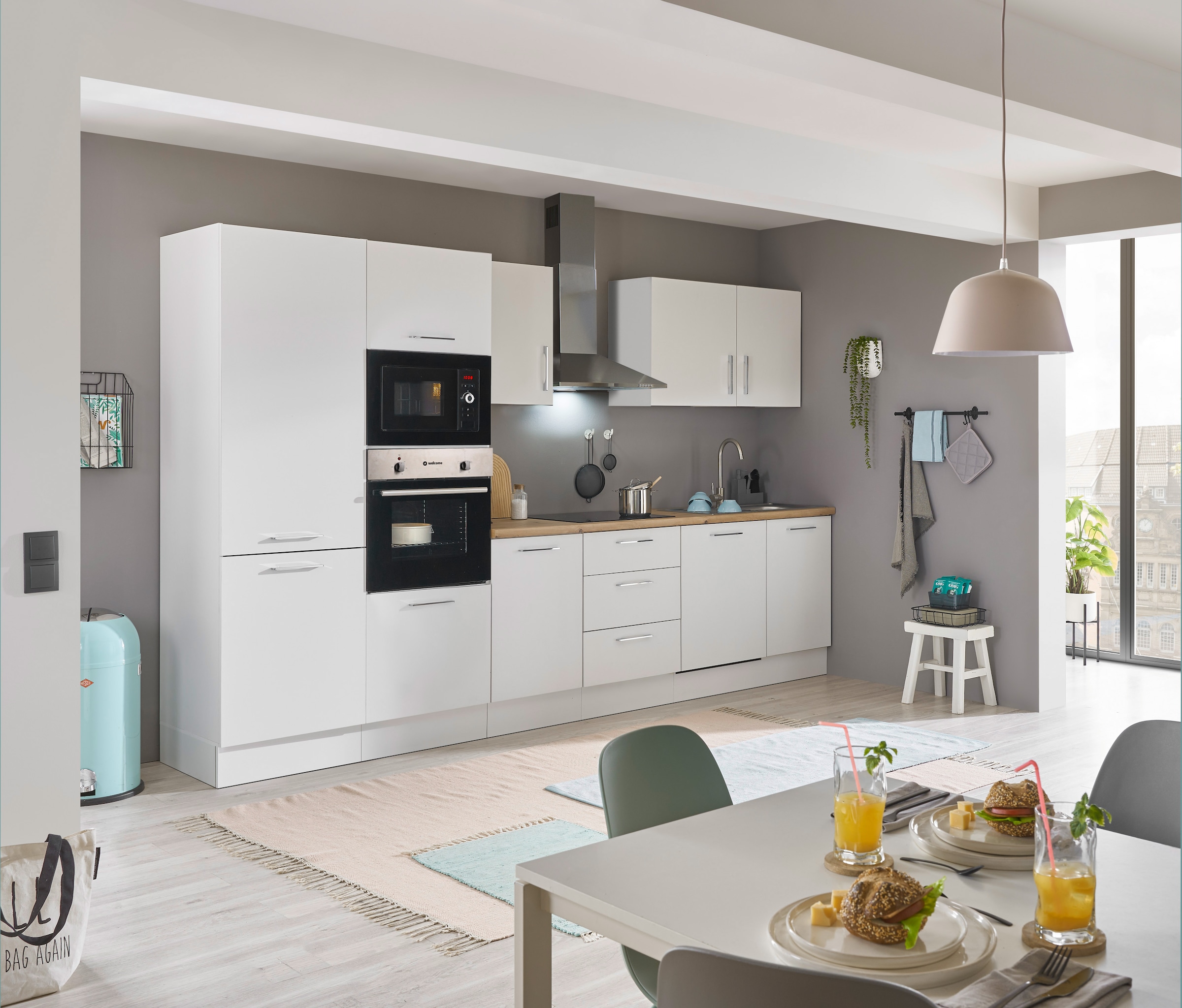 BASIC by Balculina Küchenzeile »Turin«, Breite 340 cm, wahlweise mit E-Geräten