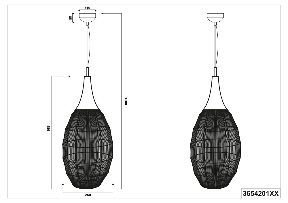 TRIO Leuchten Pendelleuchte »SORAYA, 1-flammige Hängelampe mit Drahtgeflecht Lampenschirm« E27 1 Stk. warmweiß - kaltweiß exkl 1xE27 max 10W Höhe bis 150 cm einstellbar Hängeleuchte Wohnzimmer