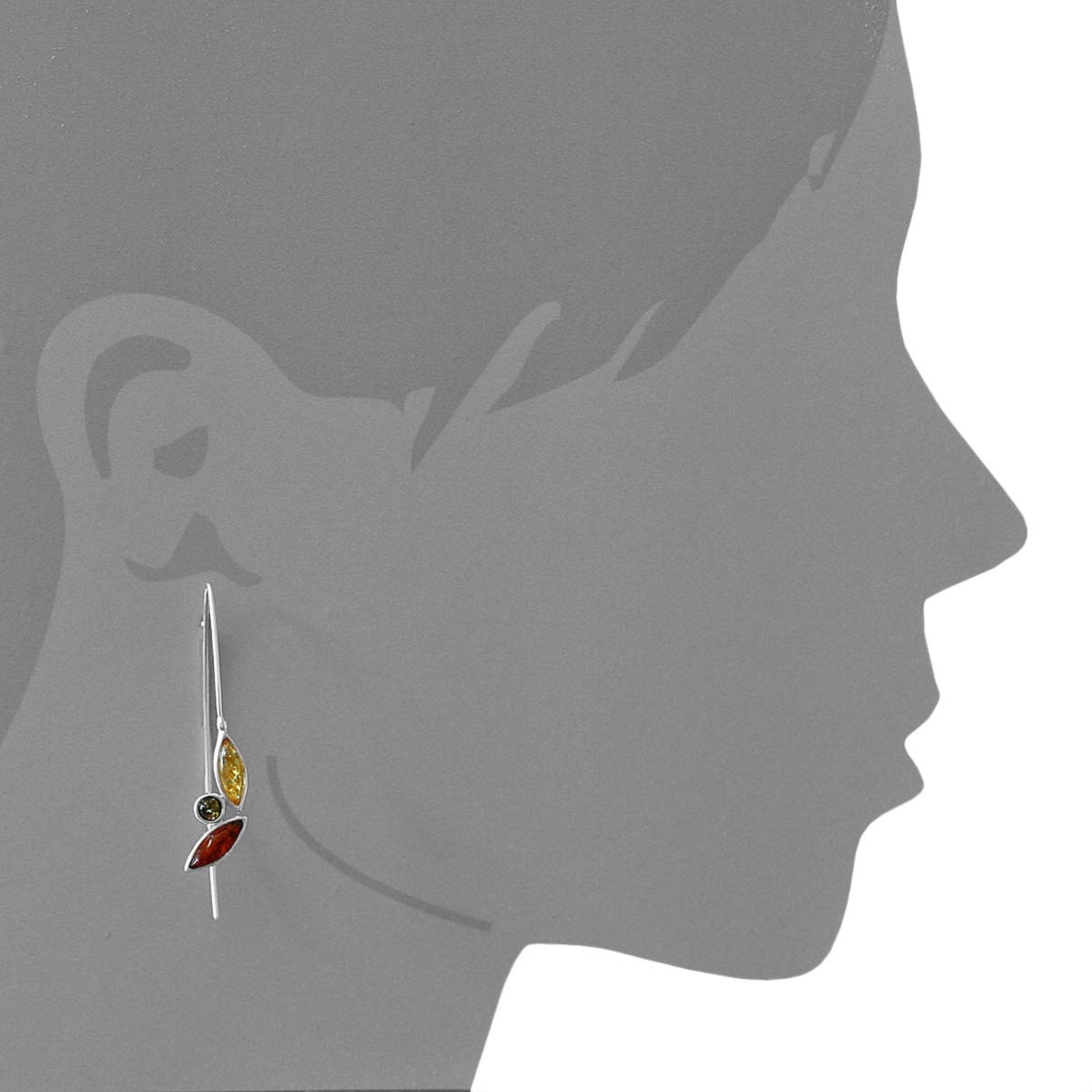 OSTSEE-SCHMUCK Paar Ohrhänger »- Urda - Silber 925/000 - Bernstein«