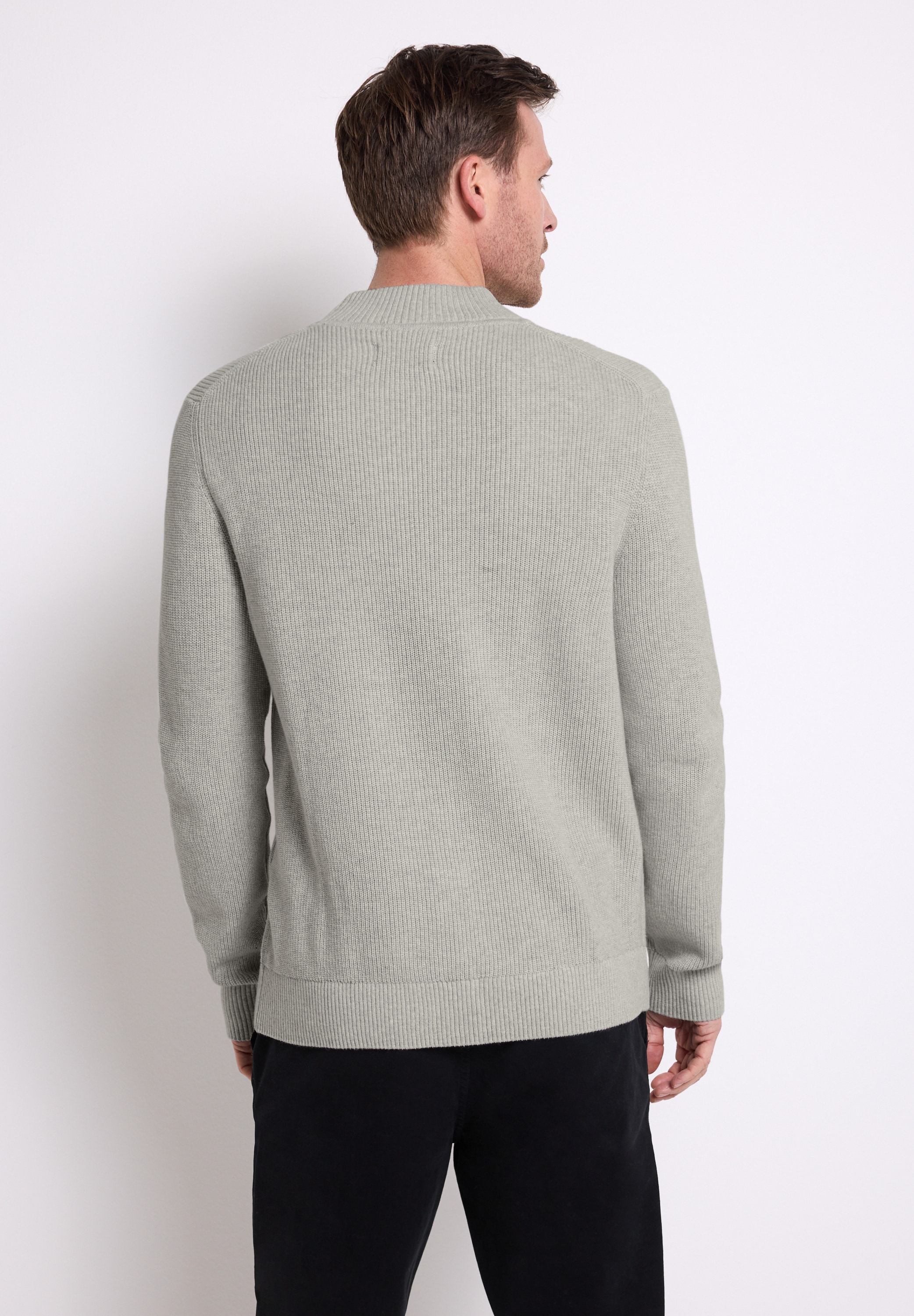 STREET ONE MEN Strickpullover aus reiner Baumwolle