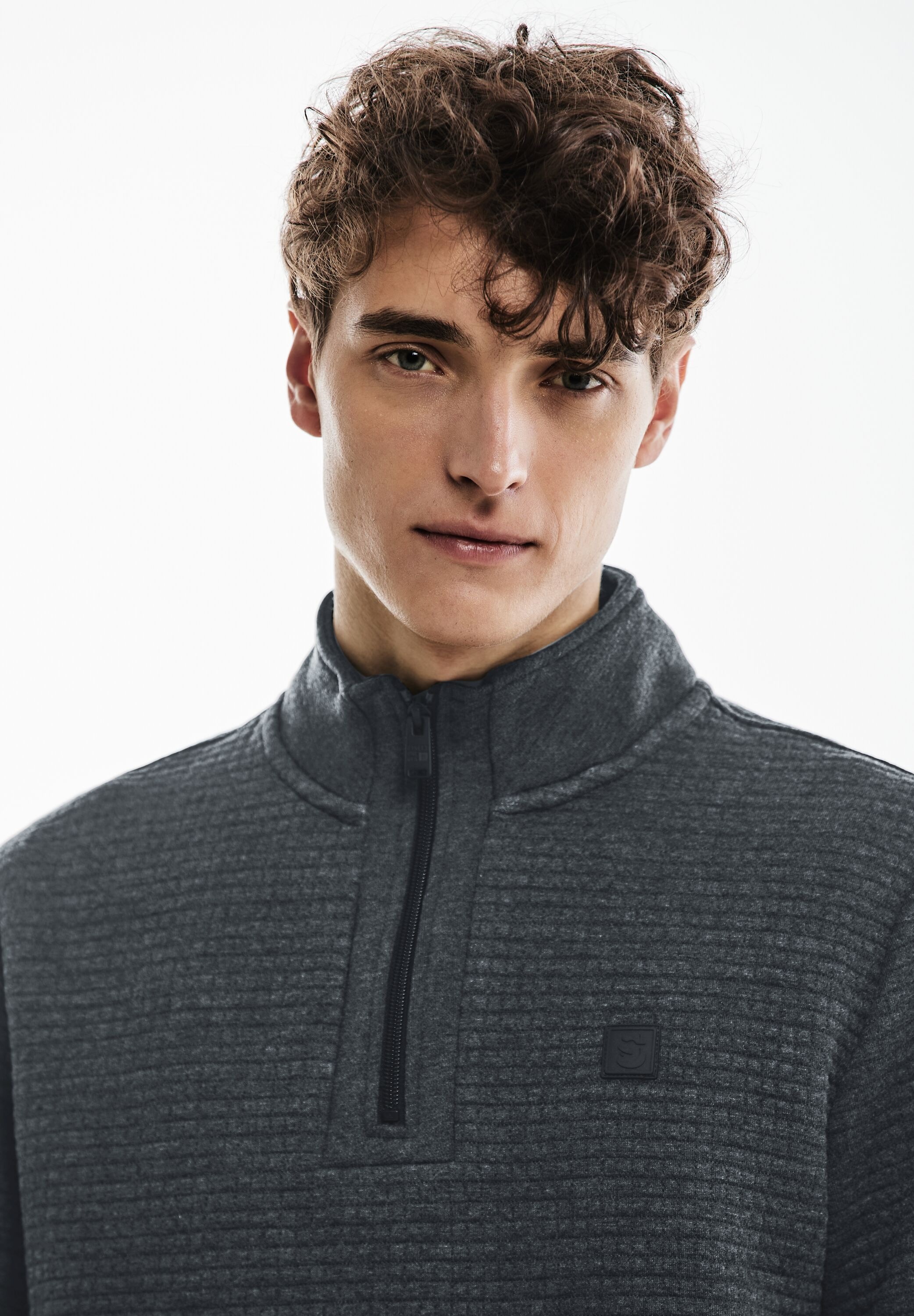STREET ONE MEN Sweatshirt, mit Stehkragen
