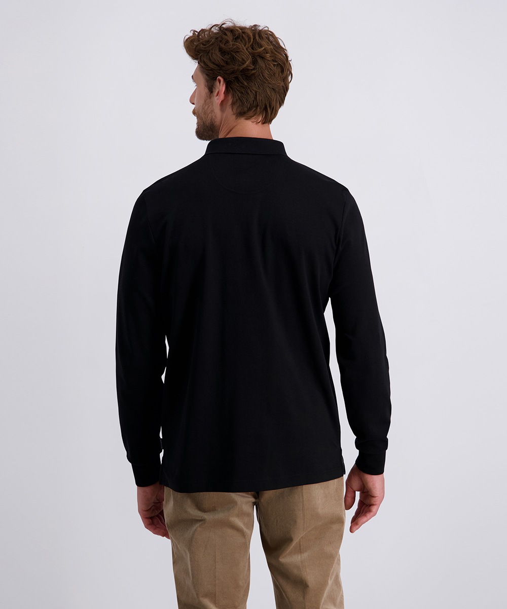 Pierre Cardin Langarm-Poloshirt, Brusttasche mit Marken- Applikation günstig online kaufen
