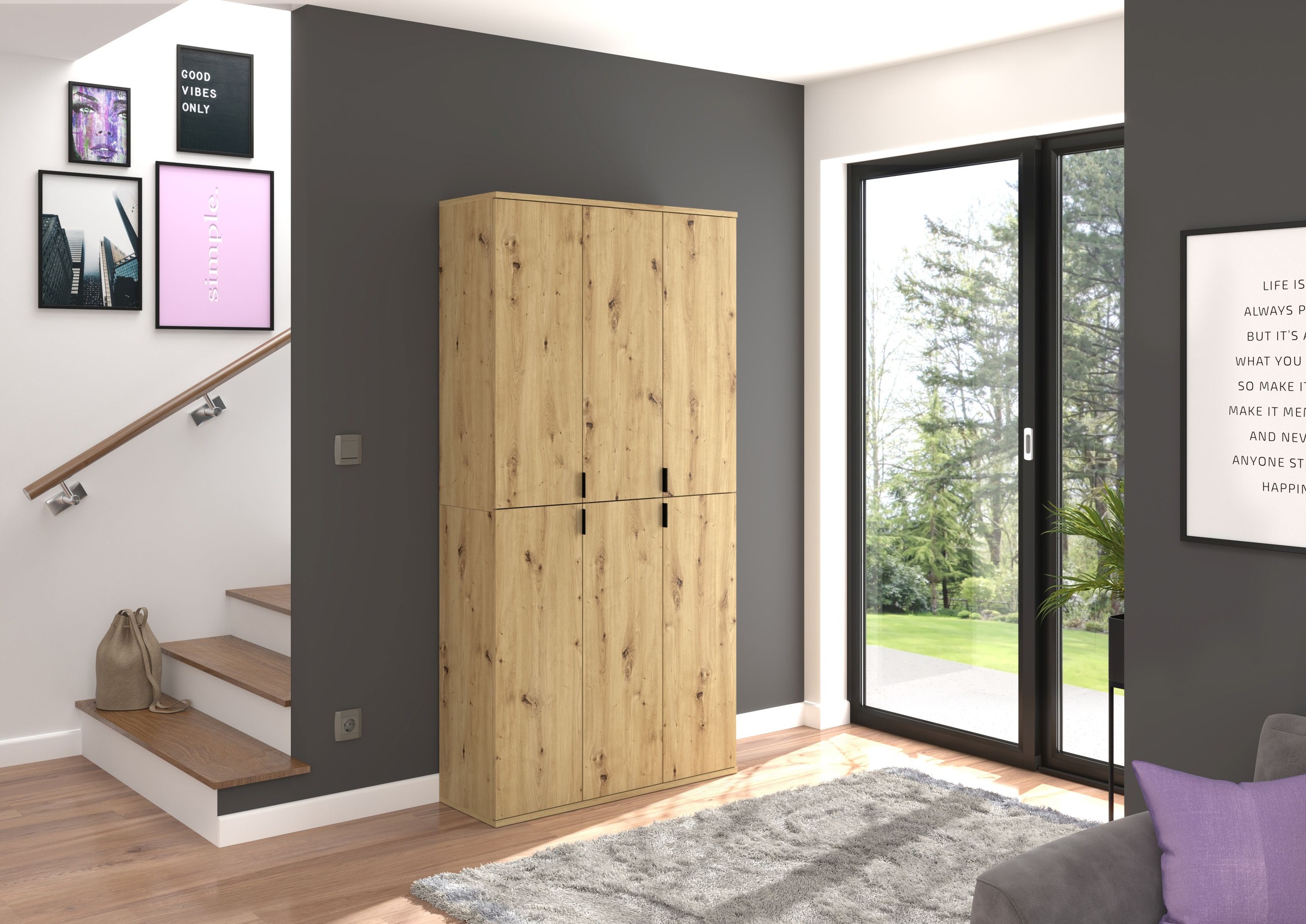 INOSIGN Garderoben-Set "Trondheim, 91 cm, best. aus 2 Schränken, 6 Türen, 1 günstig online kaufen