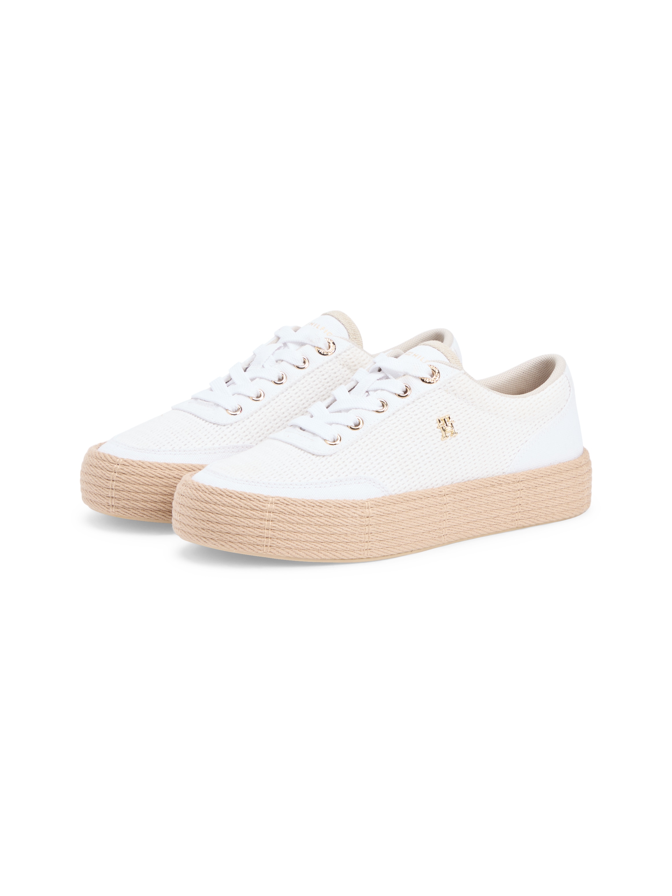 Tommy Hilfiger Plateausneaker "TH FOXING PLATFORM ROPE" Freizeitschuh, Schnürer, Halbschuh mit TH-Schmuckelement
