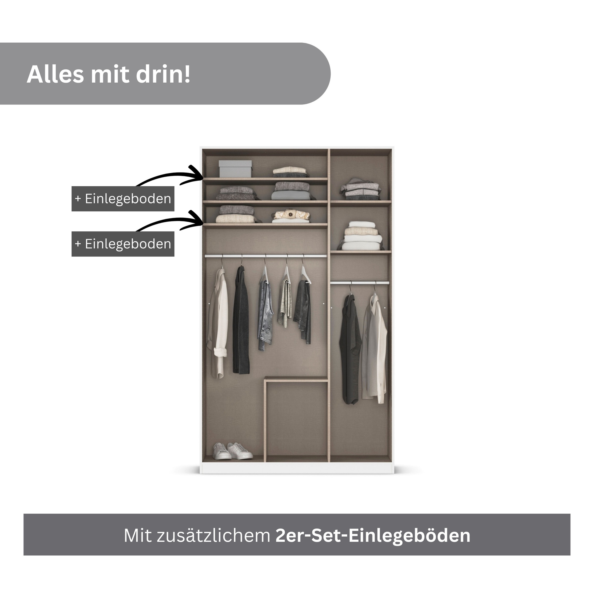 rauch Drehtürenschrank »Kleiderschrank Kleiderschränke Schrank Garderobe AGORDO mit Glasfront«, mit Außenschubkästen, in 6 Breiten und 2 Höhen MADE IN GERMANY