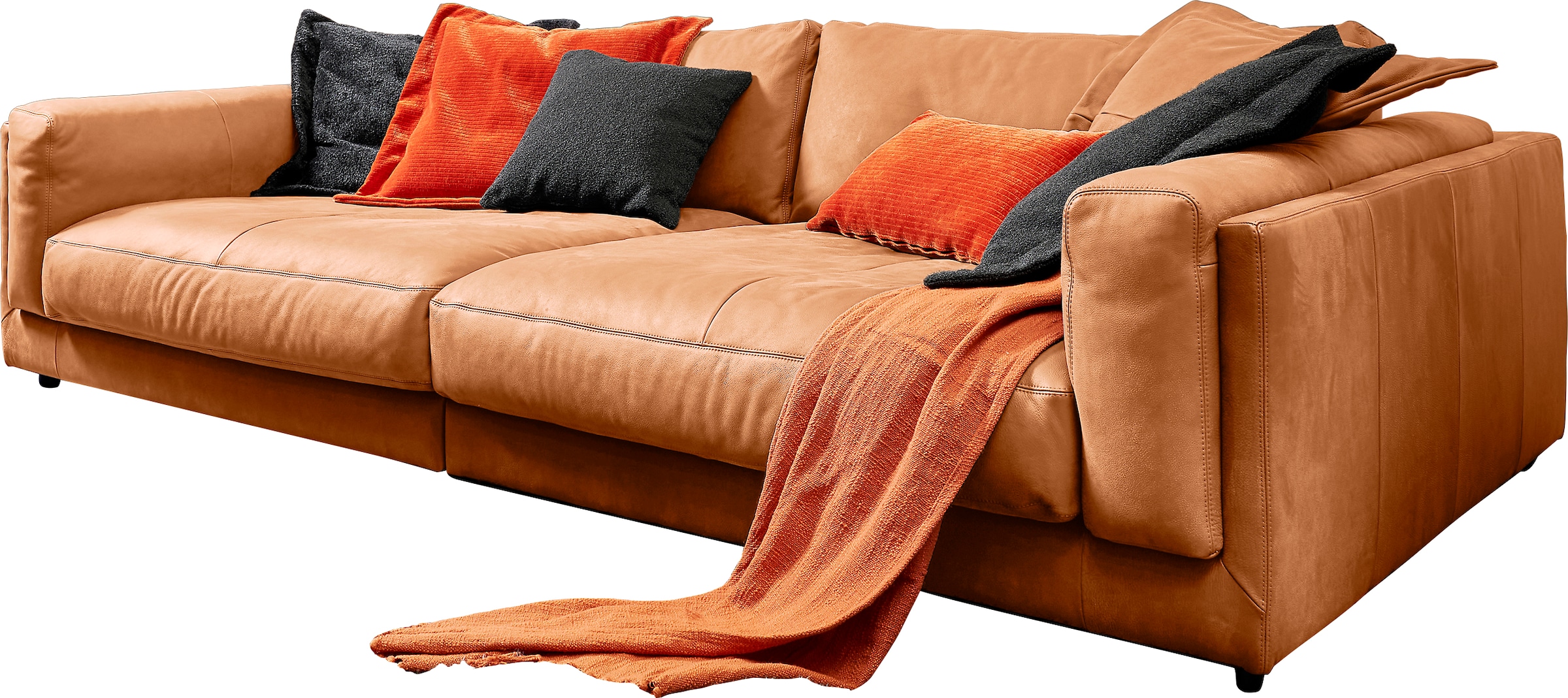 3C Candy Big-Sofa »Karalis mit extra großer Sitztiefe, elegantes Mega Sofa zum Relaxen,«, auch in Cord- oder Leder-Bezug, lose Kissen, loungige Bequemlichkeit
