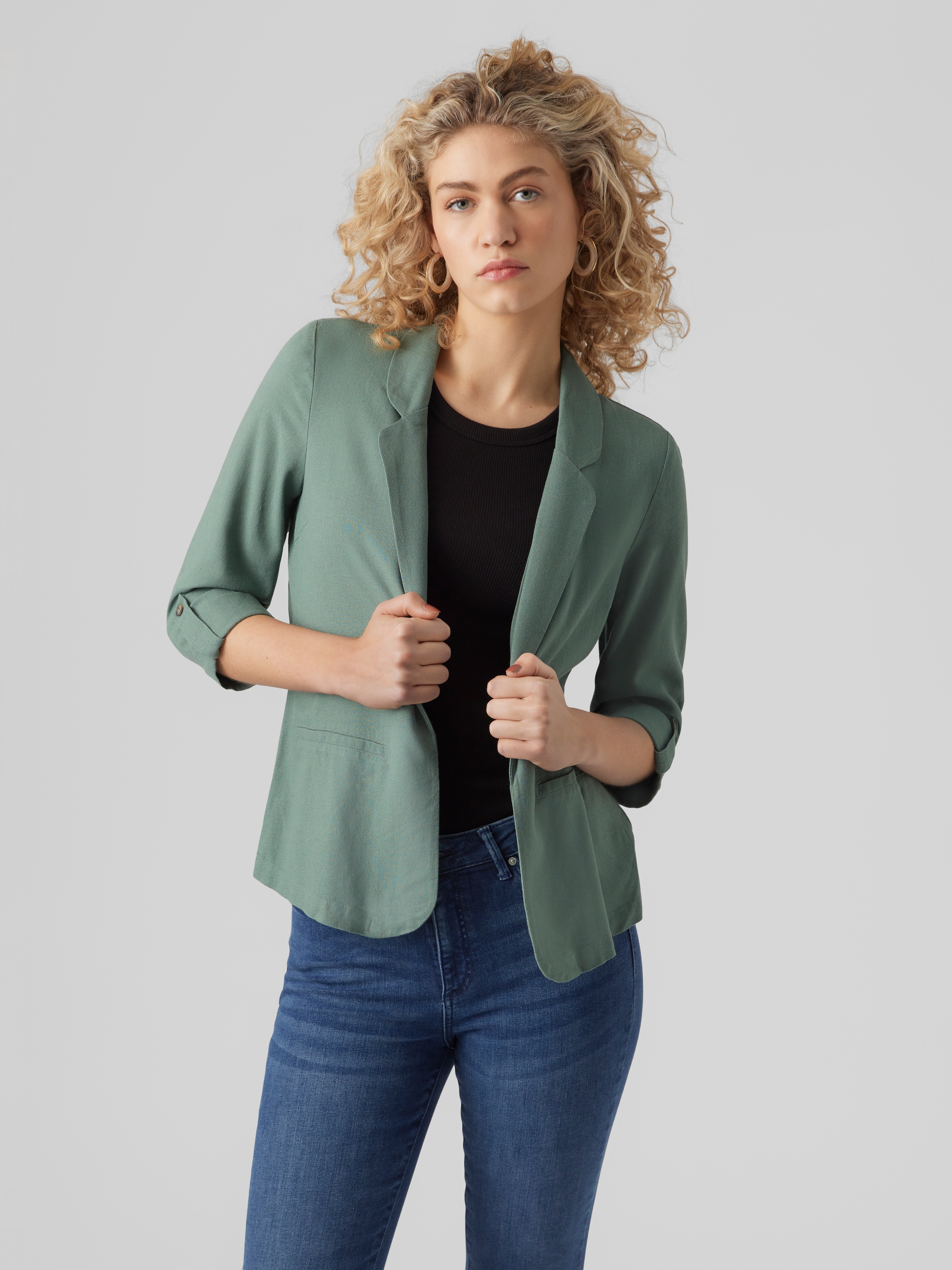 Vero Moda Kurzblazer "VMJESMILO 3/4 LOOSE BLAZER WVN NOOS", mit Leinen günstig online kaufen