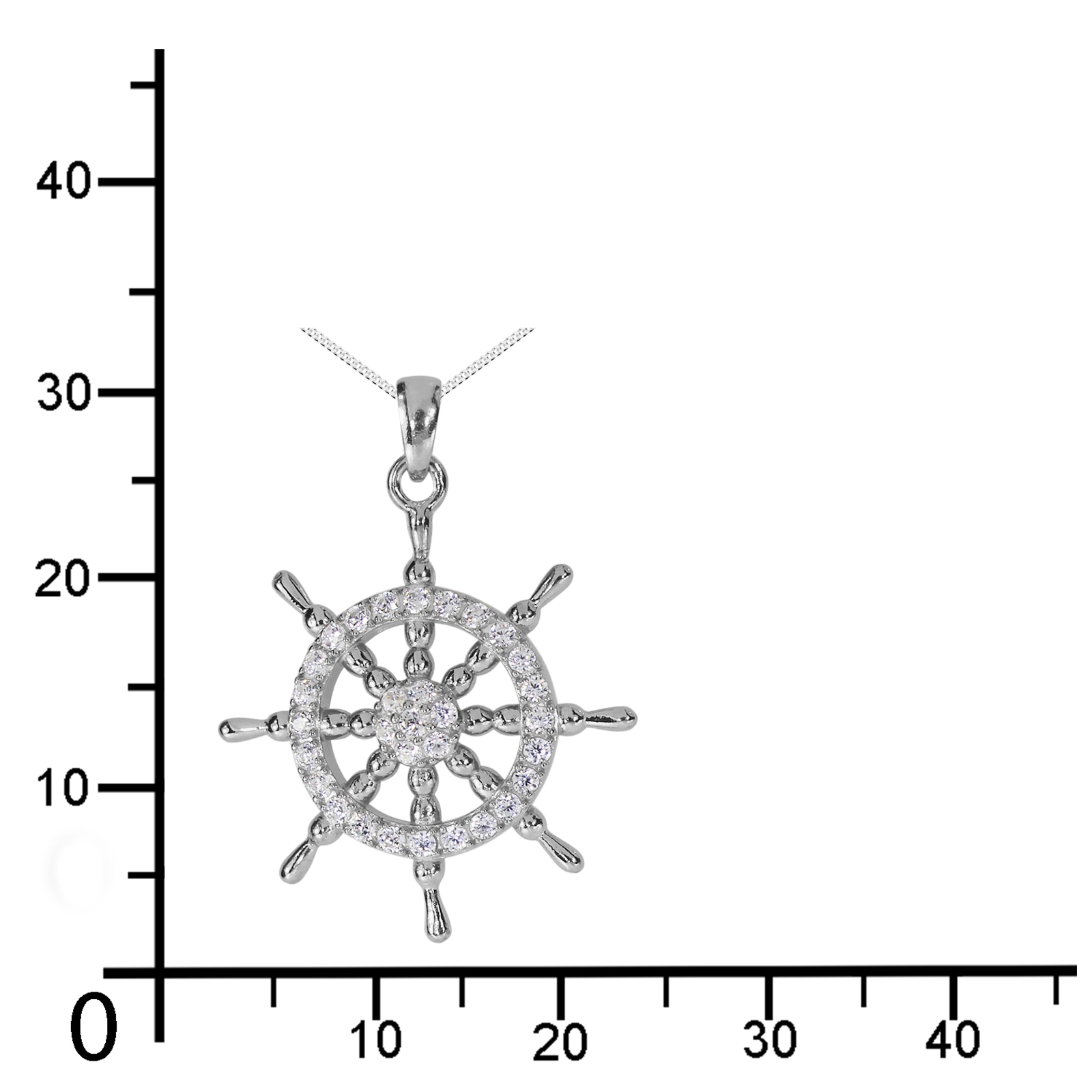 OSTSEE-SCHMUCK Kette mit Anhänger »- Steuerrad - Silber 925/000 - Zirkonia«