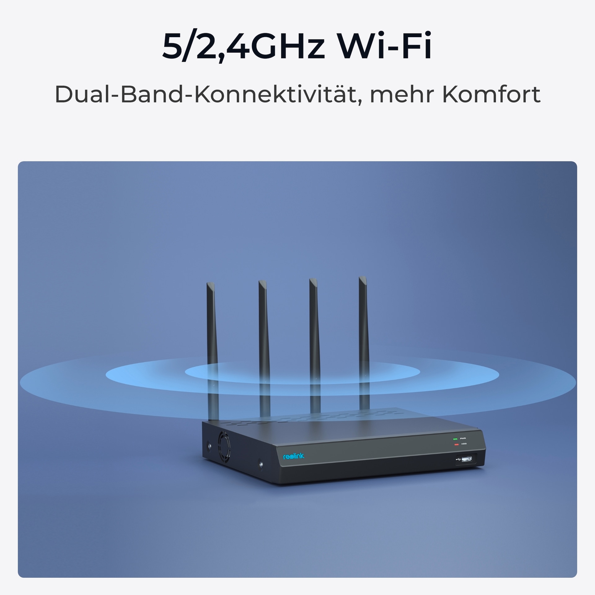 Reolink Überwachungskamera Zubehör »NVS12W - 12-Kanal WiFi 6 NVR, unterstützt bis zu 16MP Kamera, 2TB HDD«, Außenbereich, 24/7 lokale Aufzeichnung, Bis zu 16TB Speicherung, 5/2,4 GHz WLAN