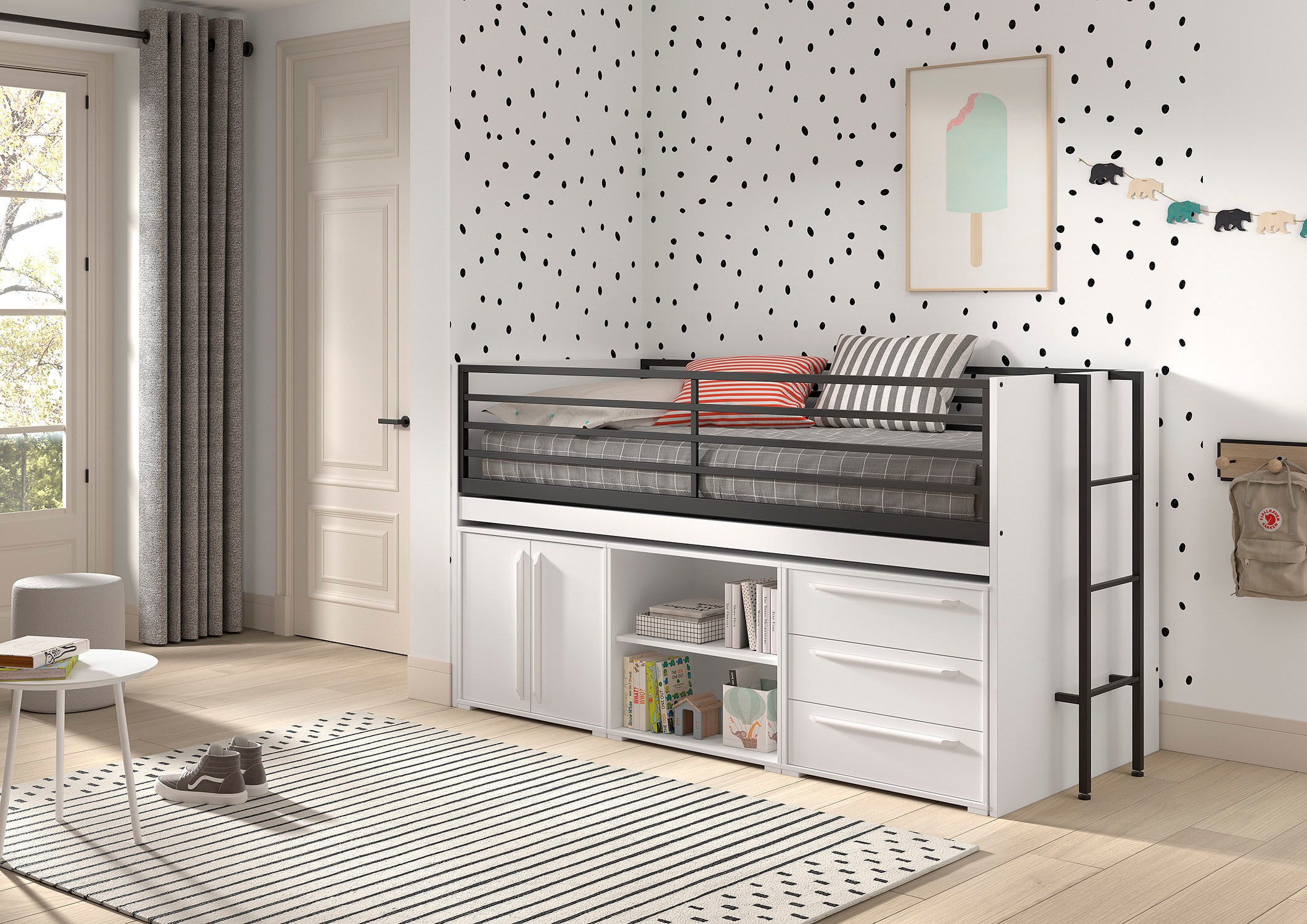 Vipack Stauraumbett "Sam, schlafen und arbeiten in einem, wahlweise Eiche- günstig online kaufen