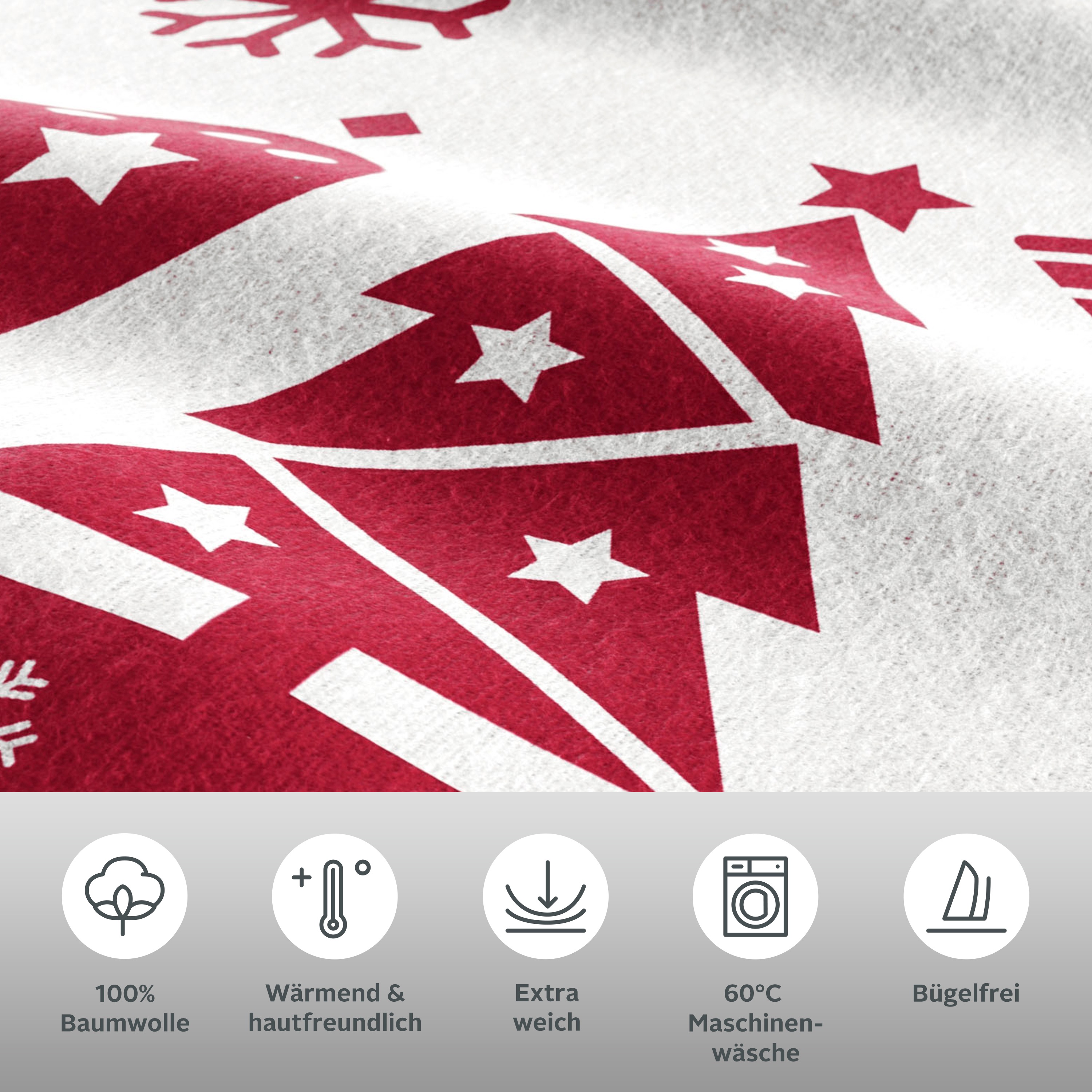 Thumbnail - my home Bettwäsche "Sindbad in Gr. 135x200 oder 155x220 cm, ideal für Weihnachten" 2 tlg. Weihnachtsbettwäsche, Winter