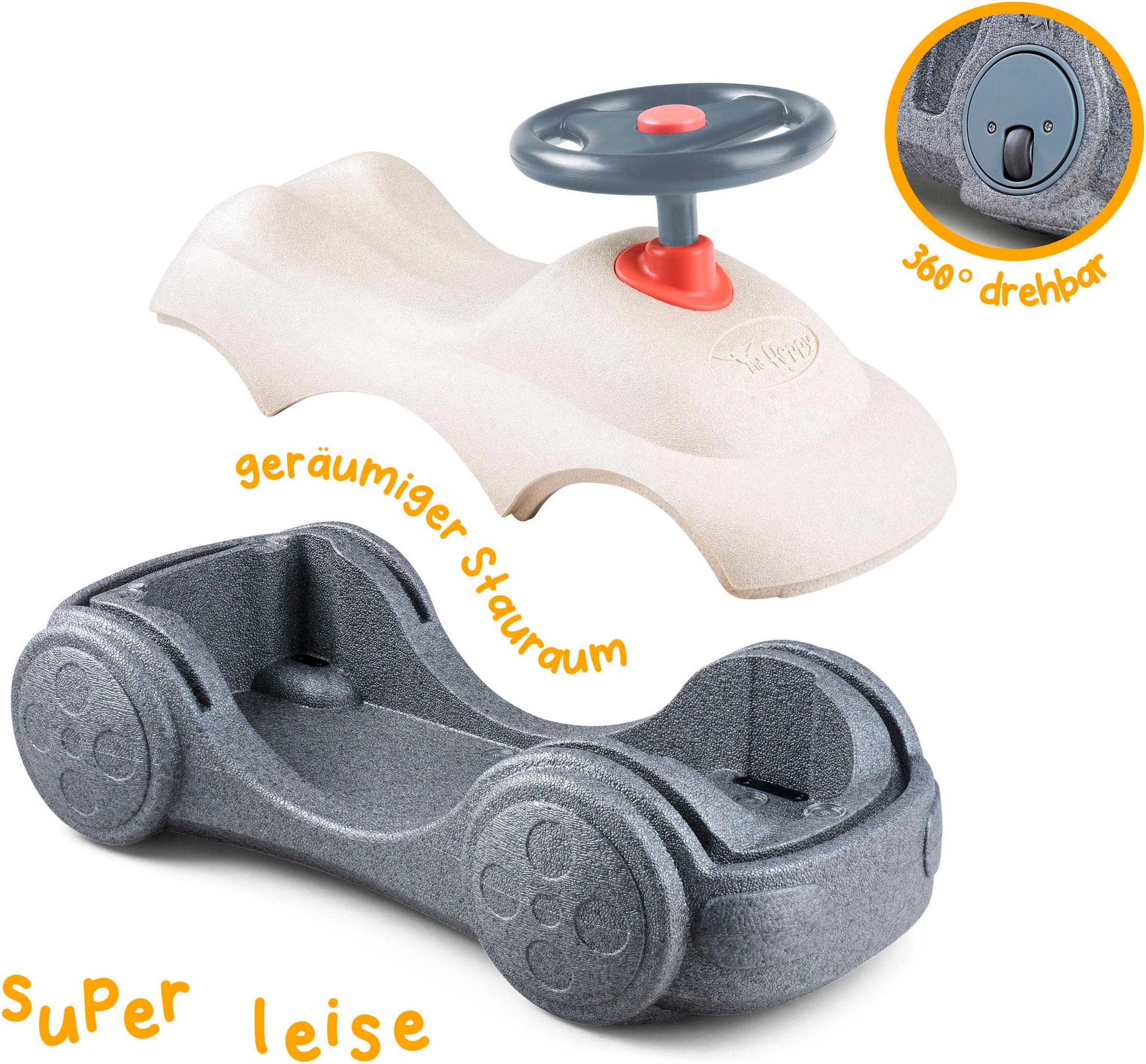 BIG Rutscherauto »BIG Heppy Car«, Kübelrutscher, Babyrutscher, Babyrollbrett, Caster-Board