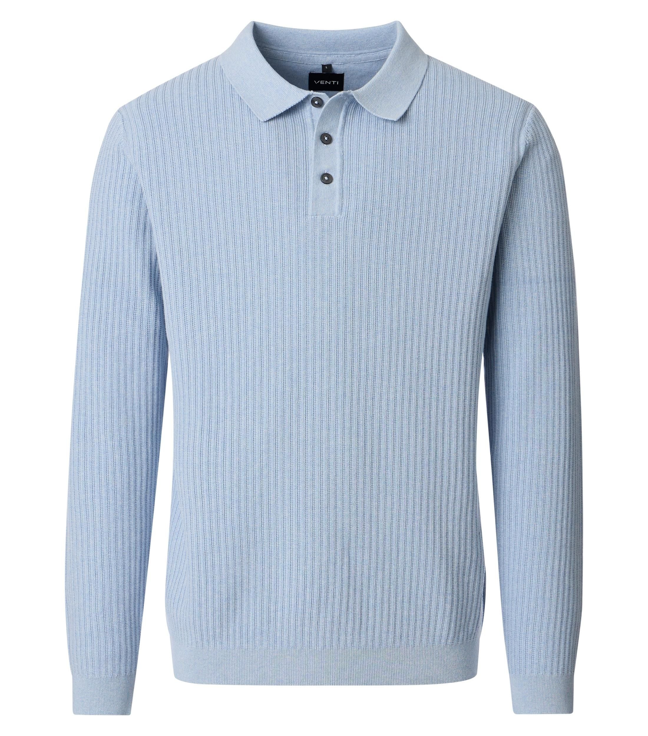 VENTI Polokragenpullover "VENTI Polo-Shirt langarm gemustert"