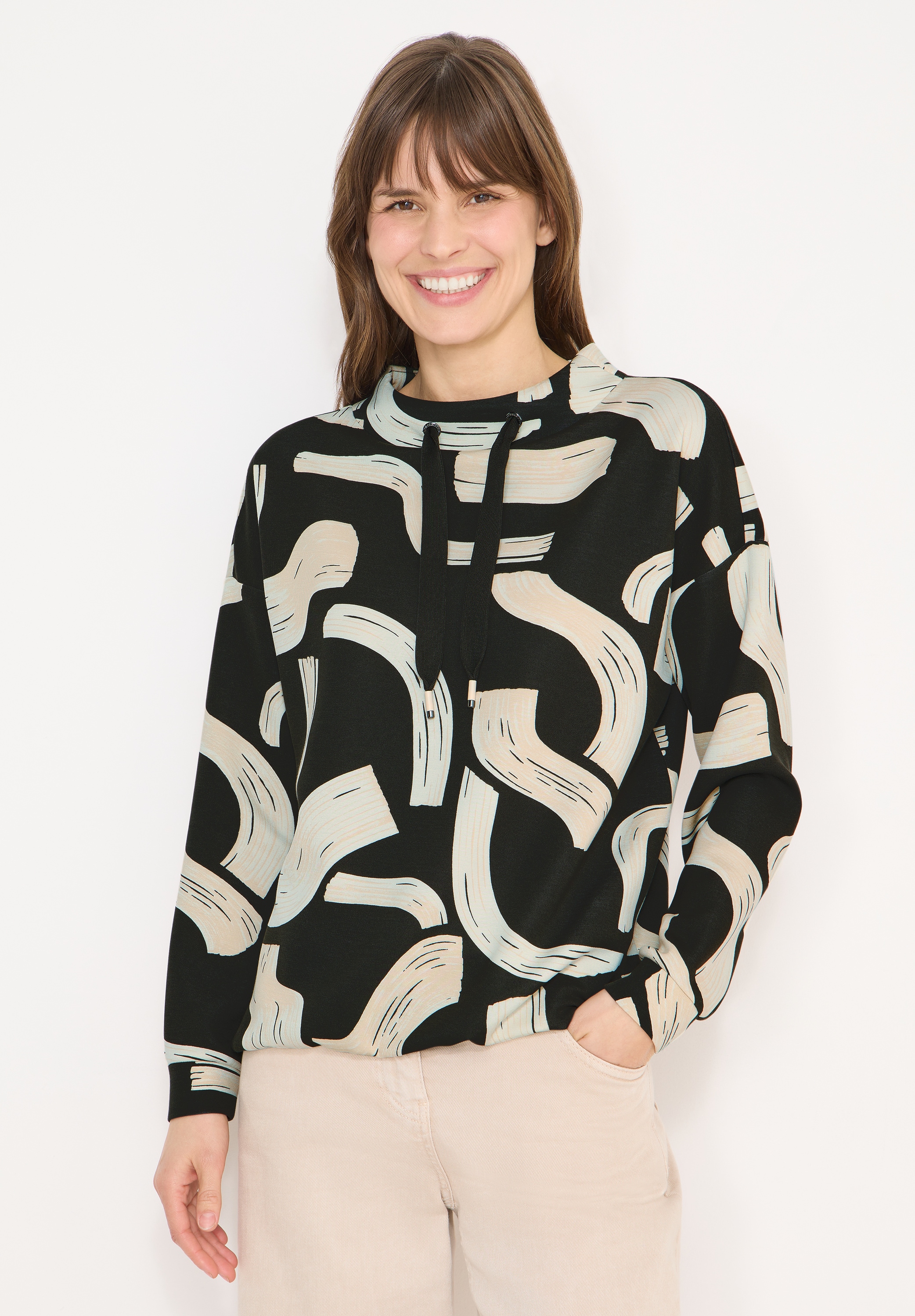 Cecil Langarmshirt mit Elastiksaum günstig online kaufen