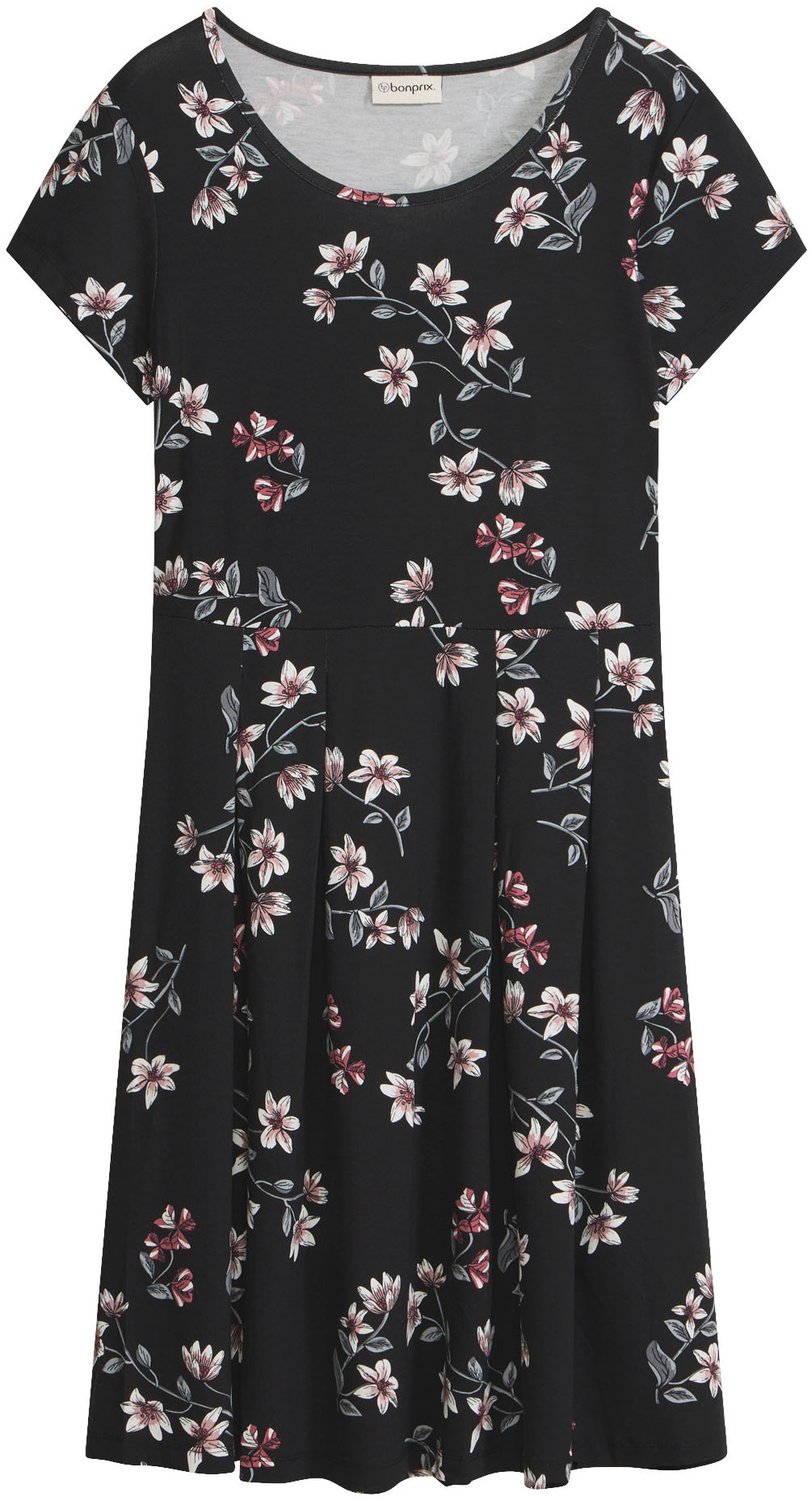 bonprix Jerseykleid »Jerseykleid aus Viskose-Mix« 1 tlg. für sommerliche Tage, aus Viskose-Mix, ausgestellte Passform