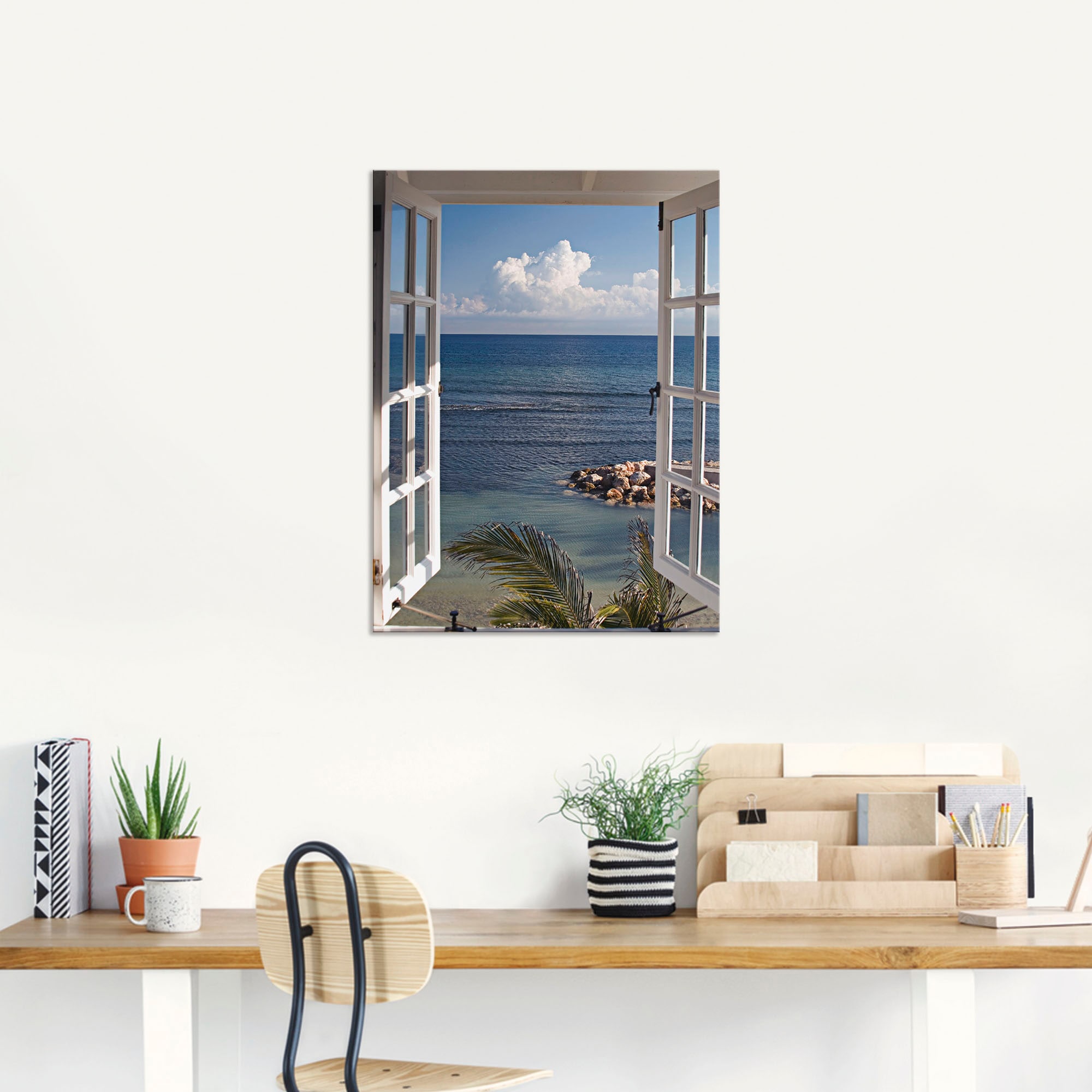 Artland Wandbild »Fenster zum Paradies«, Fensterblick, (1 St.), als Alubild, Outdoorbild, Leinwandbild, Poster, Wandaufkleber