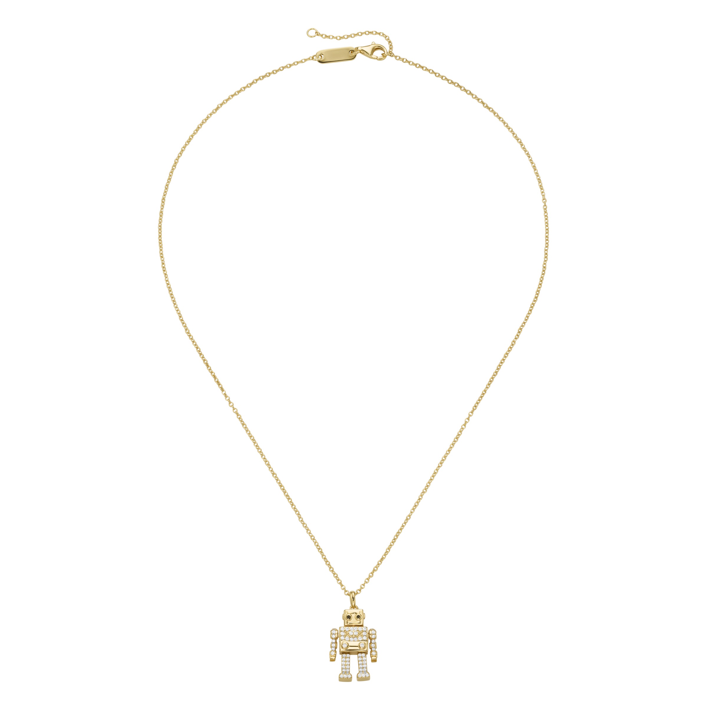 GIORGIO MARTELLO MILANO Kette mit Anhänger »Anhänger Roboter mit Zirkonia, Silber 925«