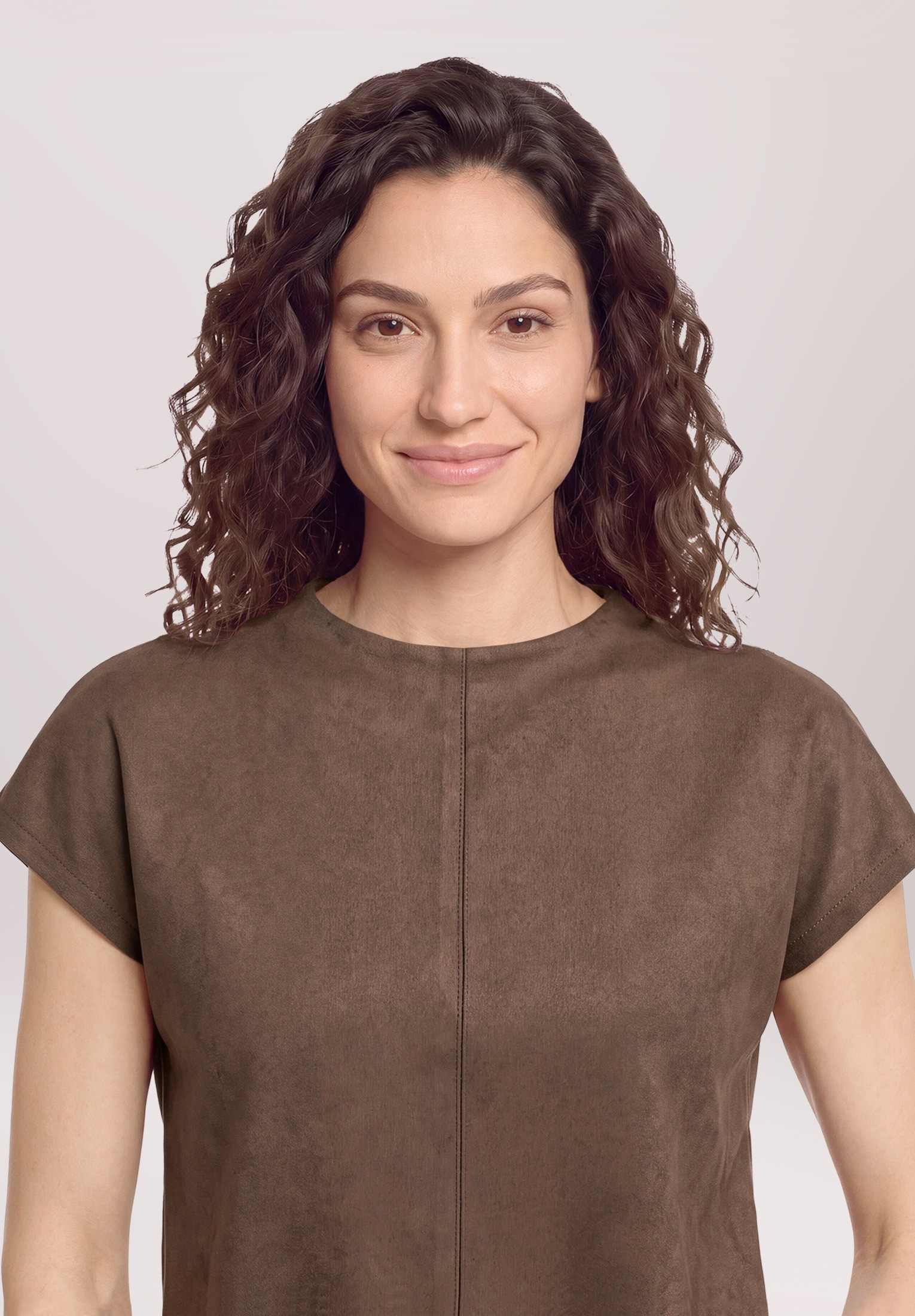 Cartoon Kurzarmshirt »Damen mit Stehkragen« 1
