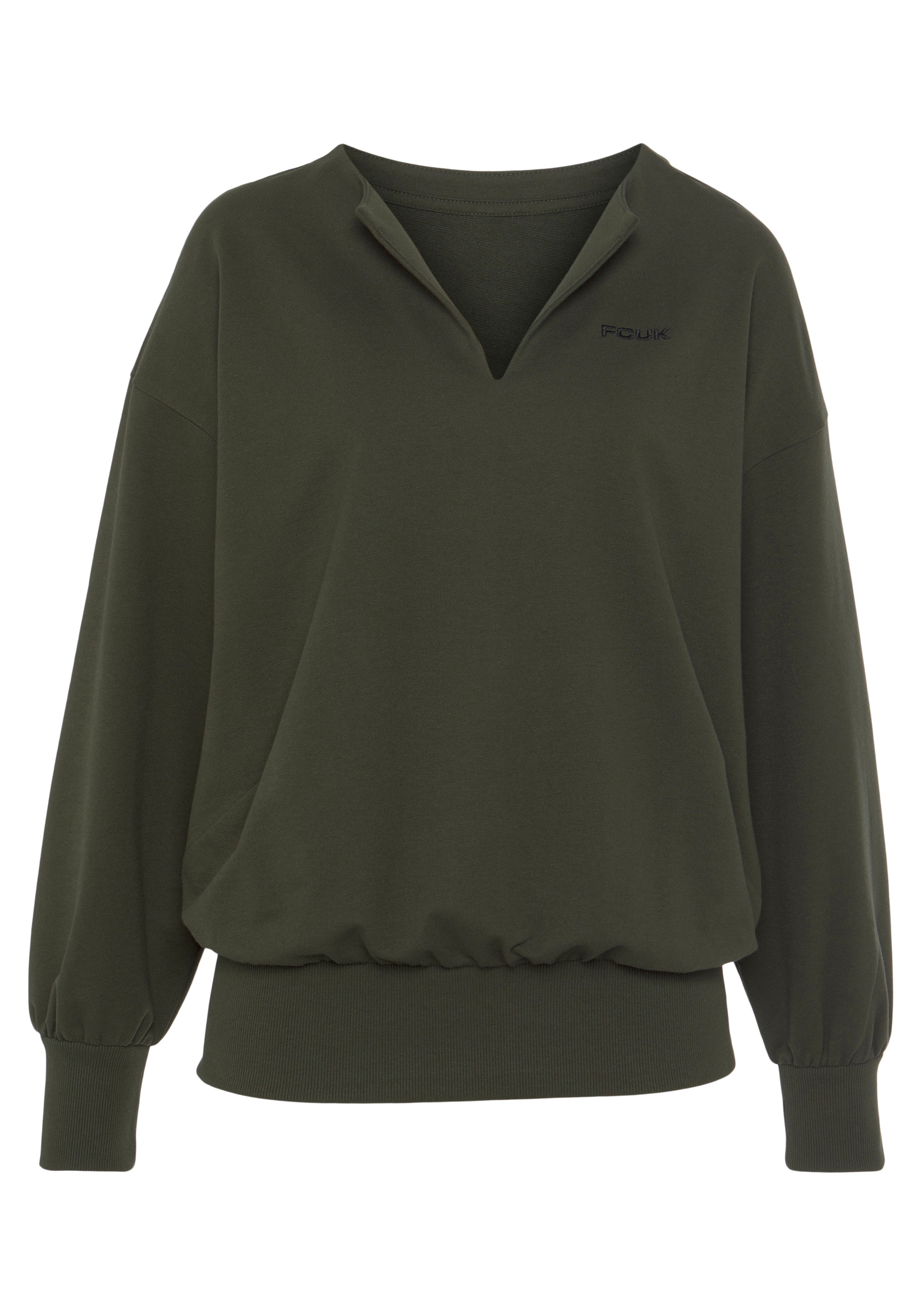 FCUK Sweatshirt, (1 tlg.), Sweatshirt mit V-Ausschnitt und großen Rückenpri günstig online kaufen