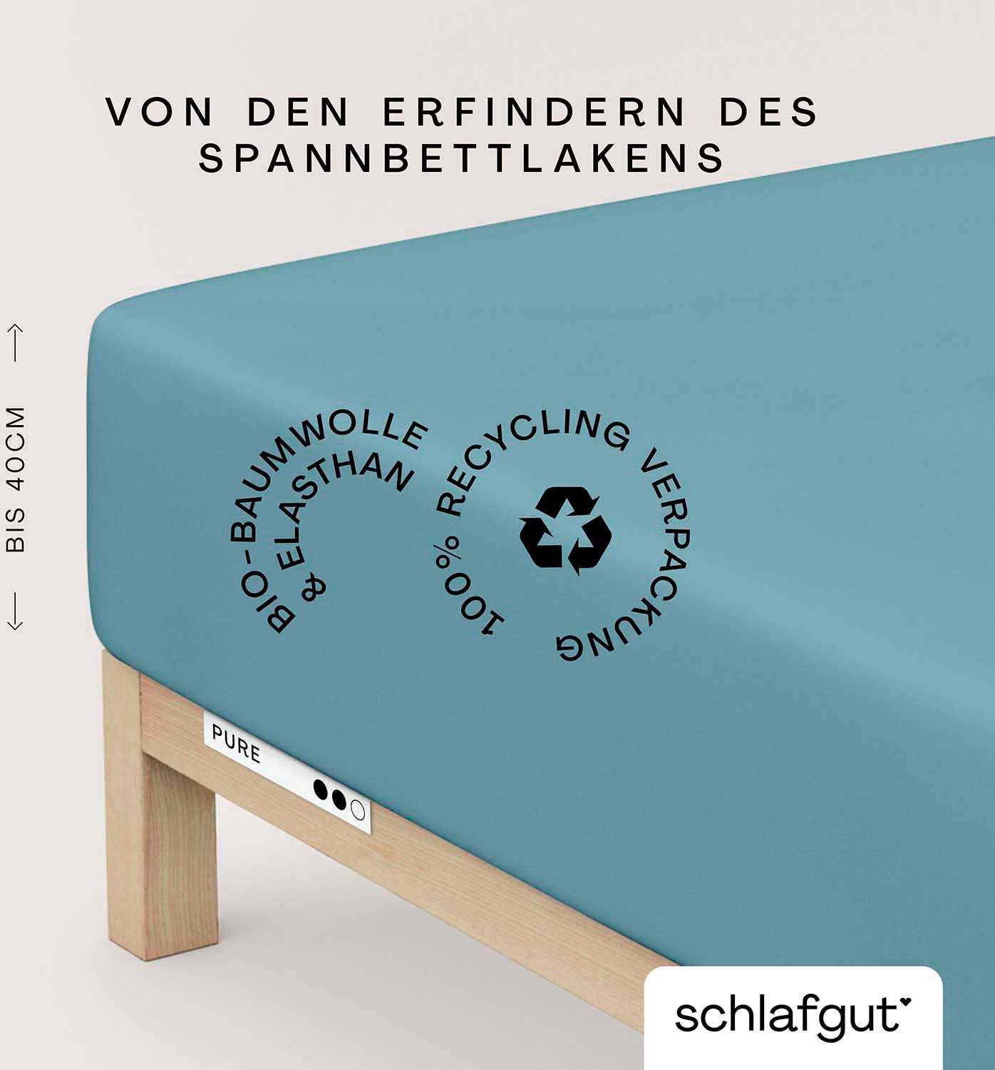 Schlafgut Spannbettlaken "PURE BOXSPRING Bio-Baumwolle mit Elasthan, 170 g/ günstig online kaufen