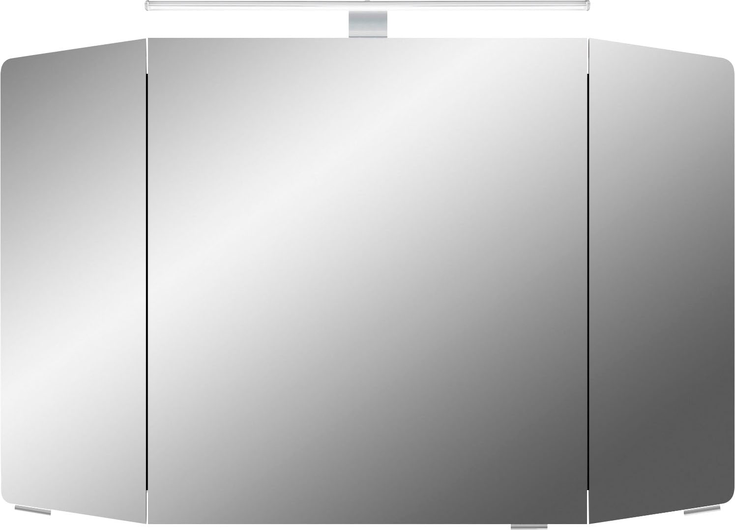 Saphir Badmöbel-Set »Cassca Sprint 3-teilig Mineralmarmor-Waschtisch mit LED-Spiegelschrank«, (4 St.), Midischrank, inkl. Türdämpfer, 4 Türen, 4 Schubladen