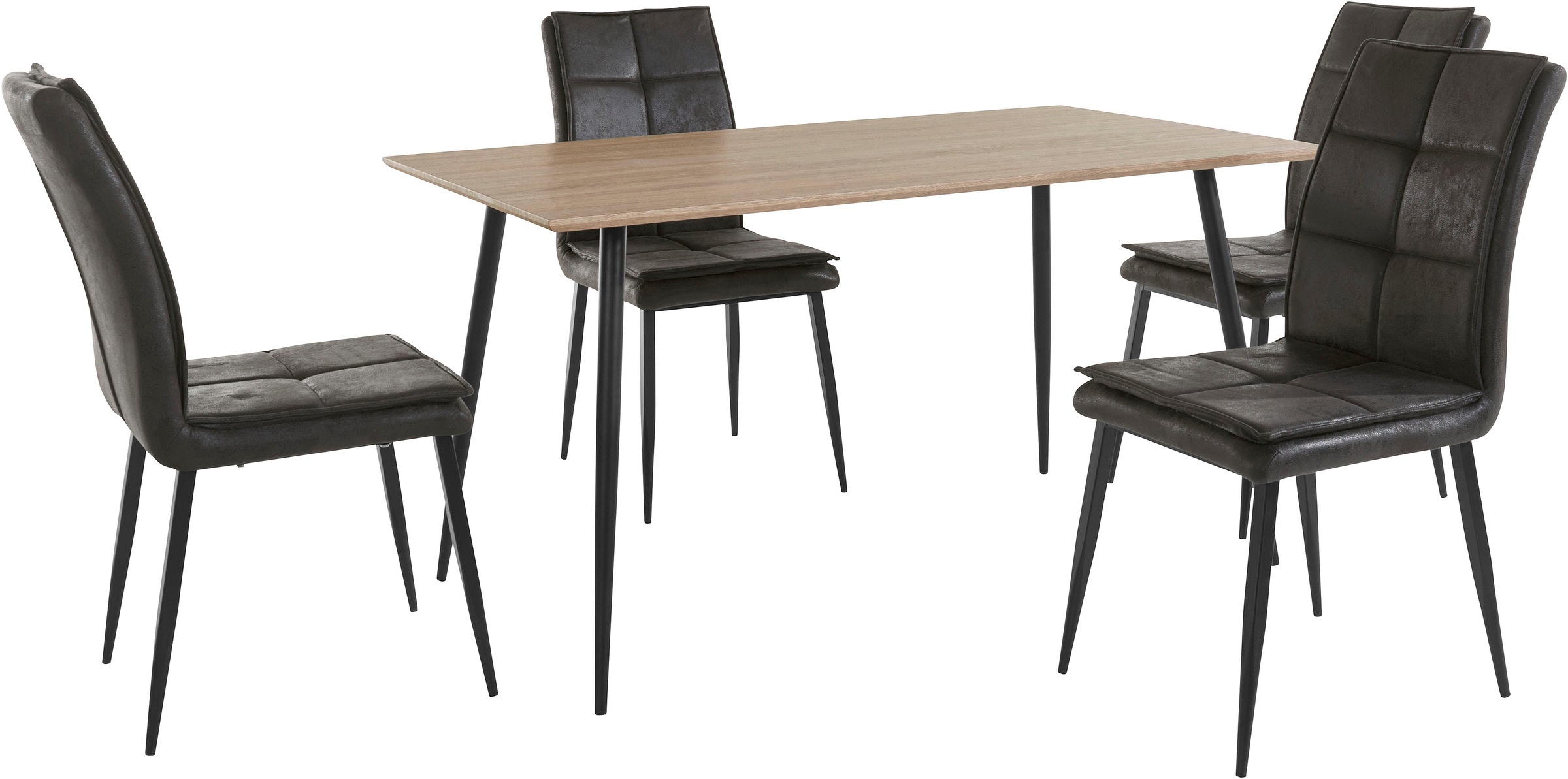 OTTO home Essgruppe "Dino + Lima" 5 Stk. tlg. Set, 5-tlg, Tisch in Eiche Op günstig online kaufen
