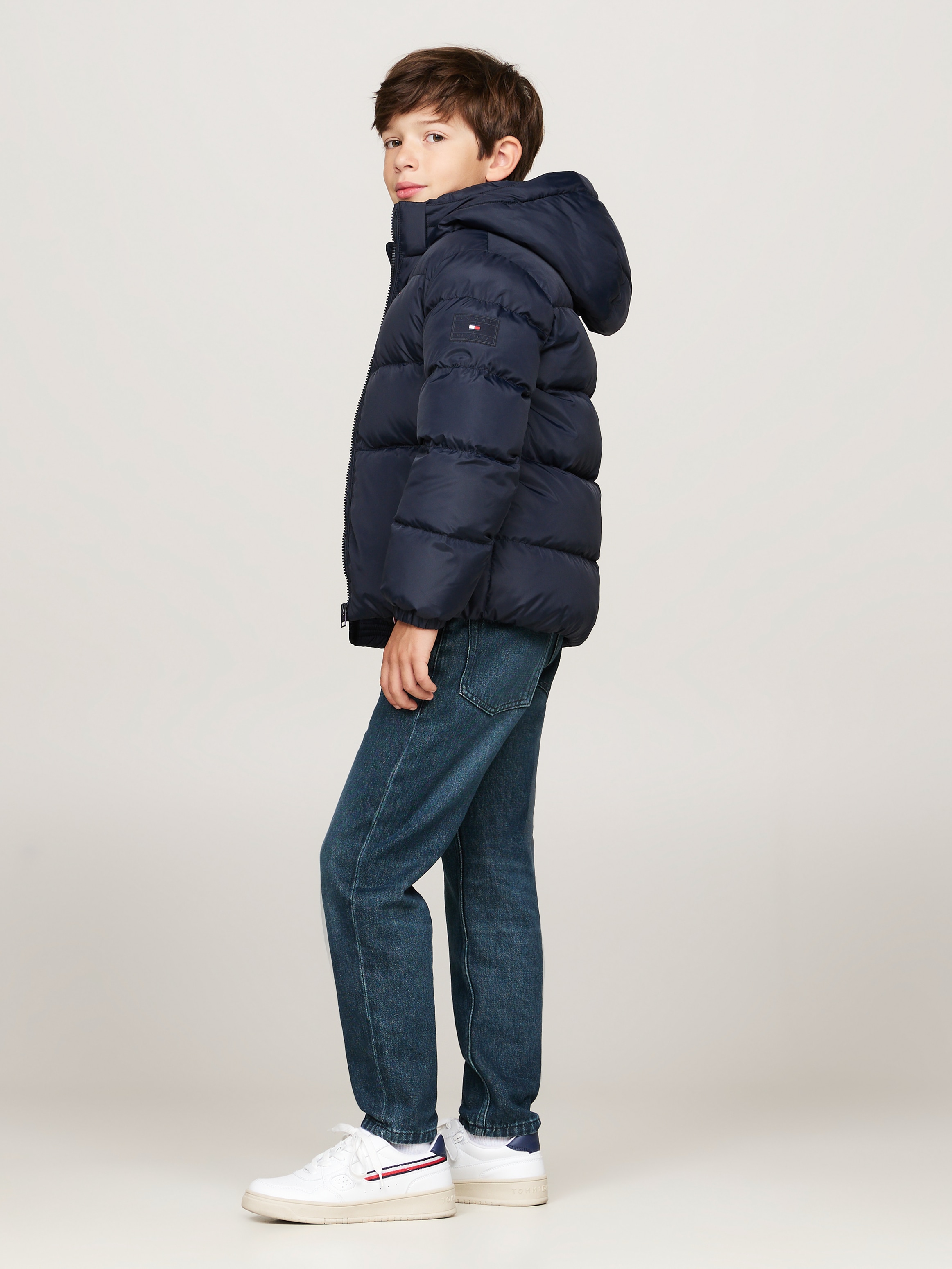Tommy Hilfiger Steppjacke »ESSENTIAL JACKET«, mit Kapuze, mit Logo-Patch