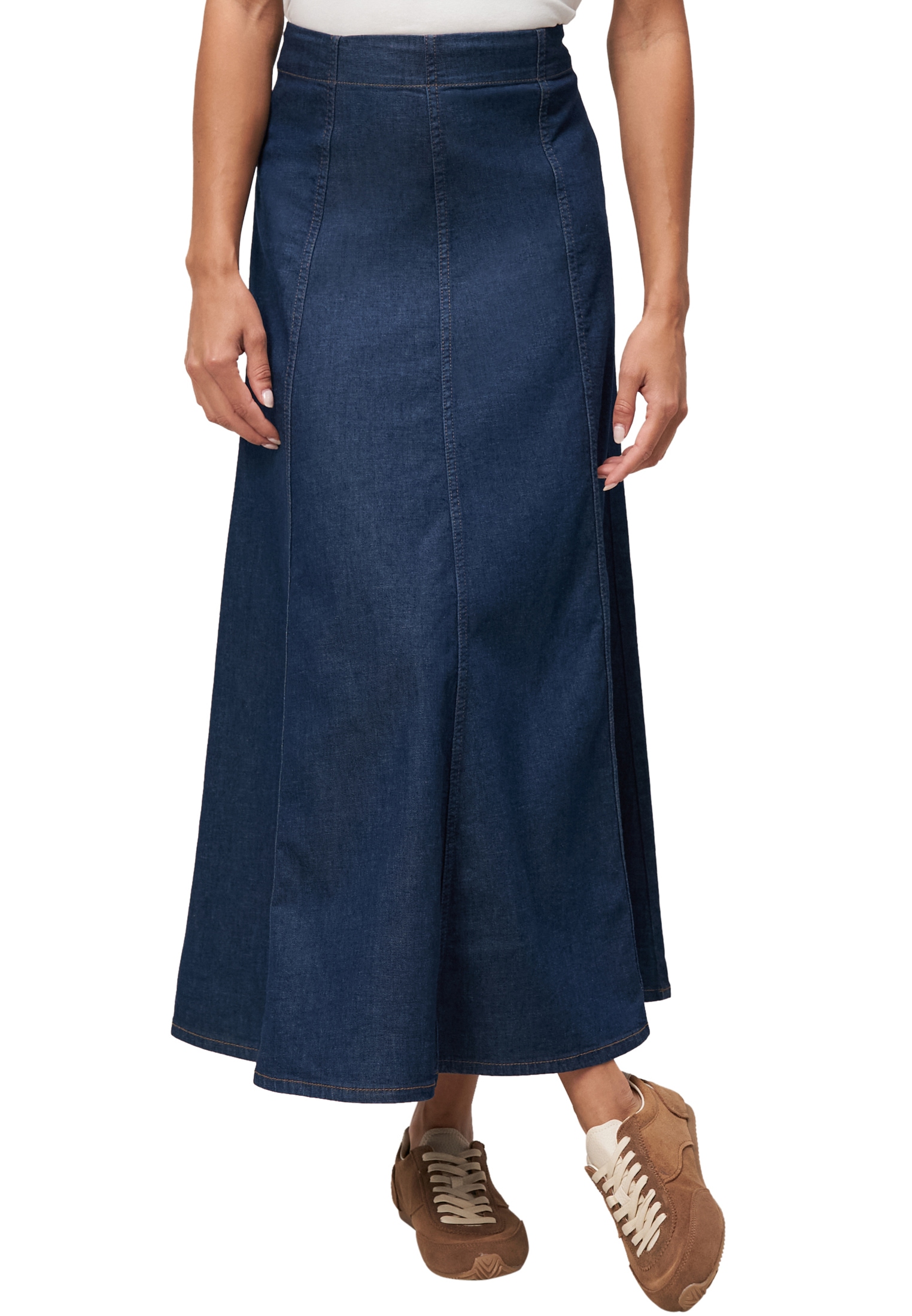 Zero Midirock "zero Maxi-Jeansrock ausgestellt", Plain/ohne Details günstig online kaufen
