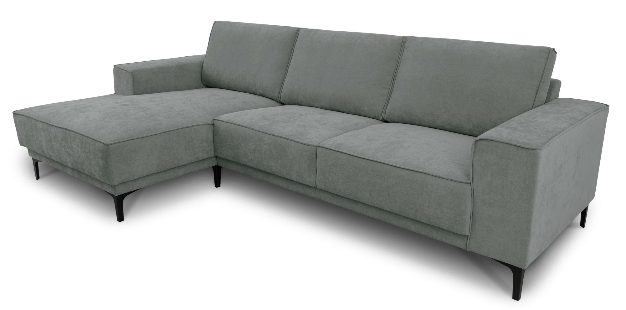Places of Style Ecksofa »Polsterecke Oland, Struktur, Flachgewebe, Luxus-Microfaser, Boucle«, L-Form, 280 cm, Wellenunterfederung, Skandi-Design, Metallfüße