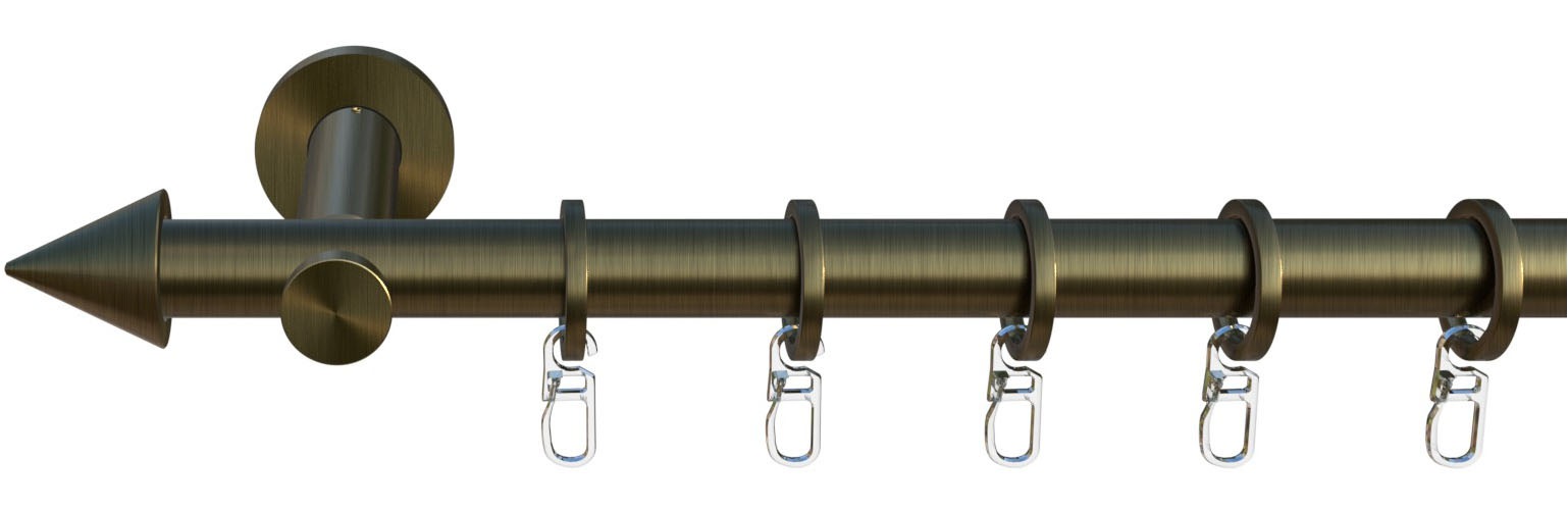 Thumbnail - indeko Gardinenstange "Calais" Ø 16 mm 1 läufig-läufig Wunschmaßlänge Komplett-Set inkl. Ringen, Faltenlegehaken und Mon...