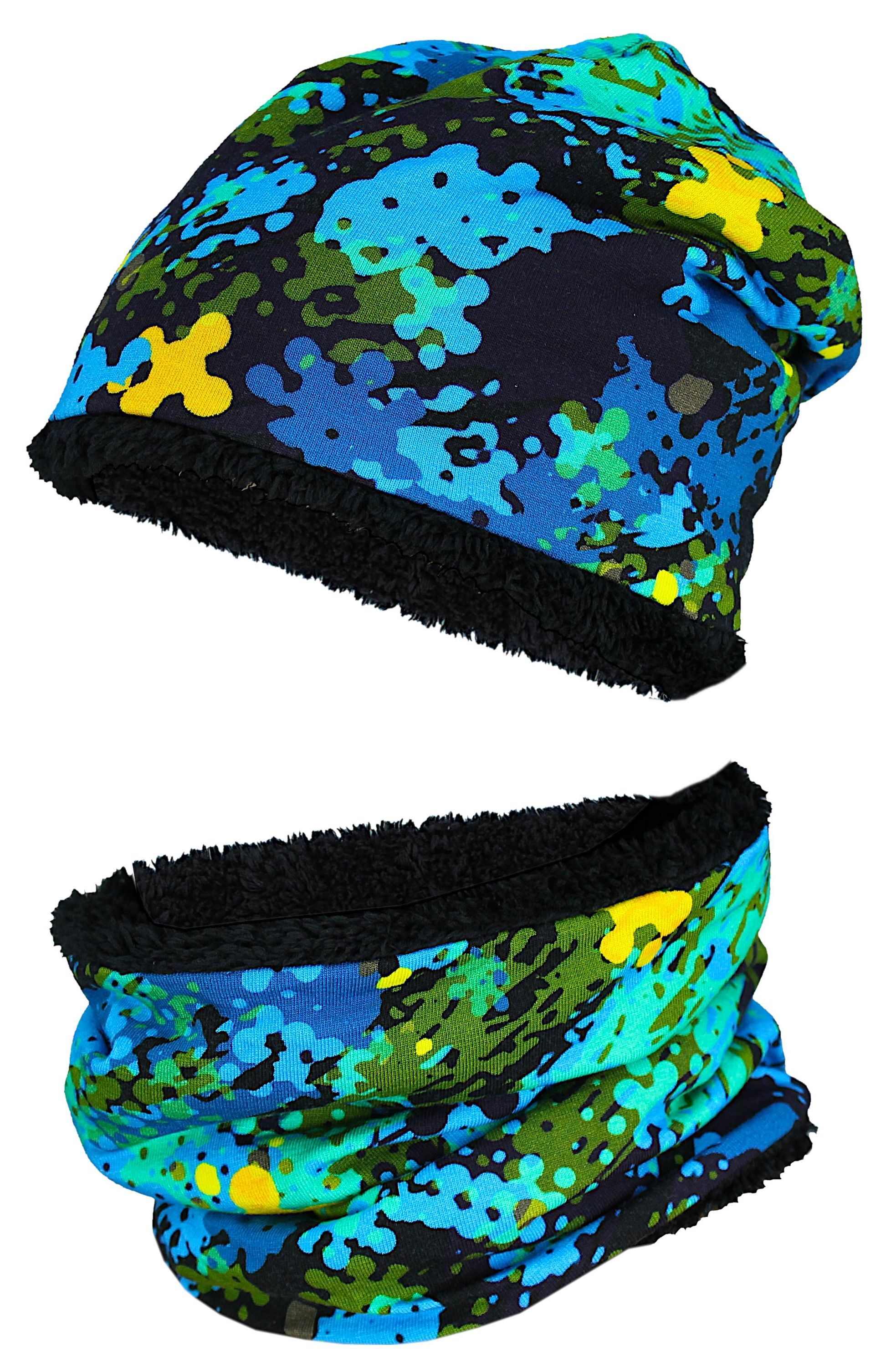 TupTam Beanie "Mütze Unisex Set Kinder Beanie Mütze Schlauchschal"