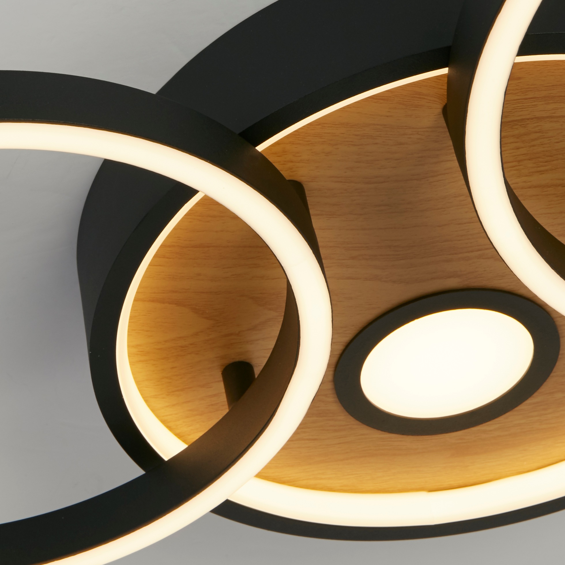 Searchlight LED Deckenleuchte »Deckenleuchte Curio, 1-flammig« LED-Modul 1 Stk. Warmweiß Echtholz