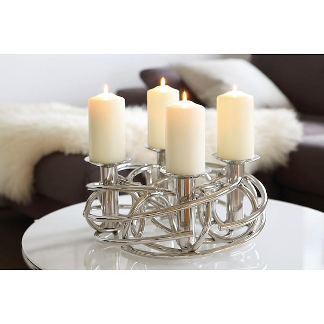 Fink Kerzenständer »CORONA, Weihnachtsdeko«, Adventsleuchter, für  Stumpenkerzen, Ø ca. 40 cm | BAUR