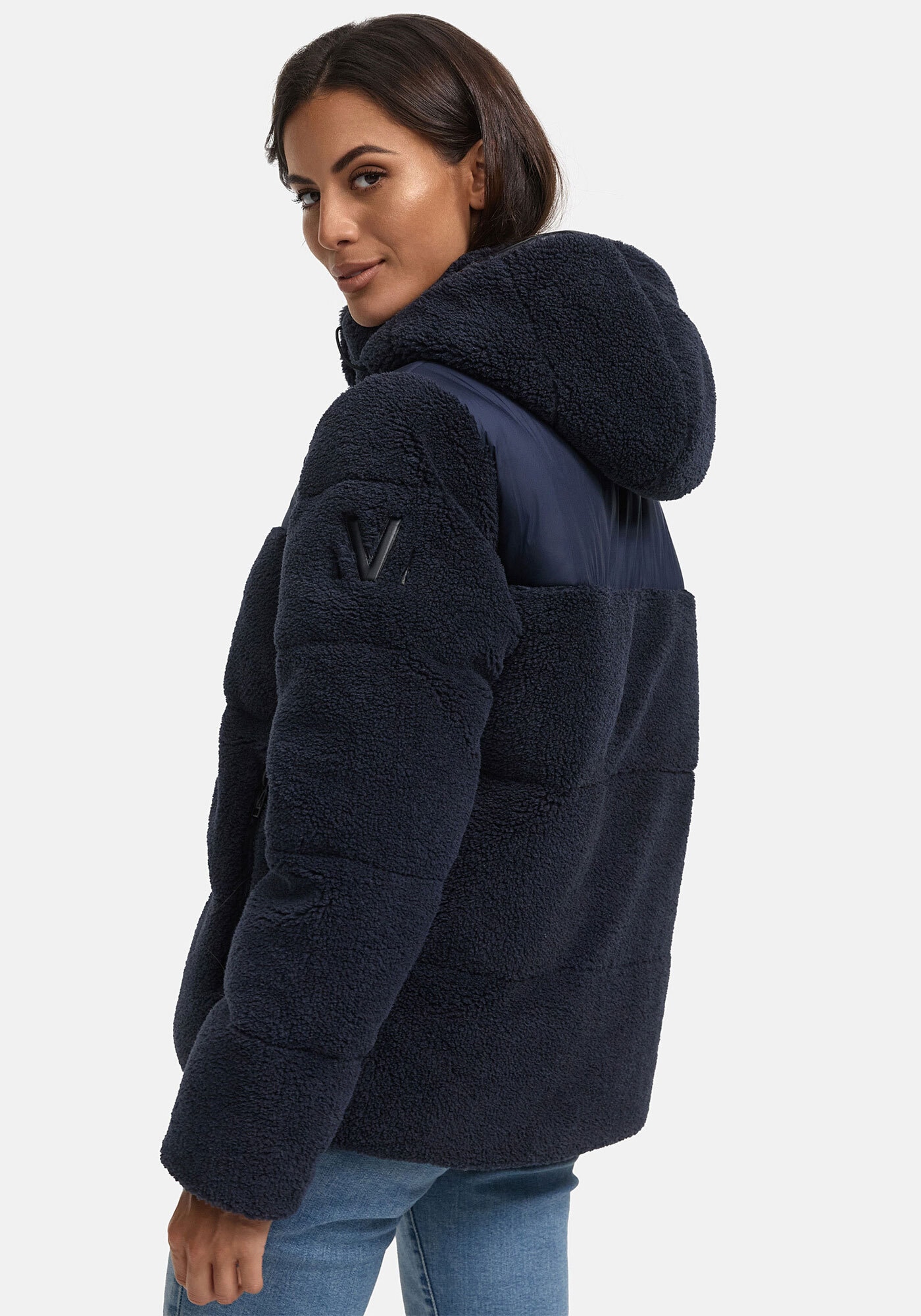 Marikoo Winterjacke »Kaguraa«, warme Teddyfell Sherpa Jacke