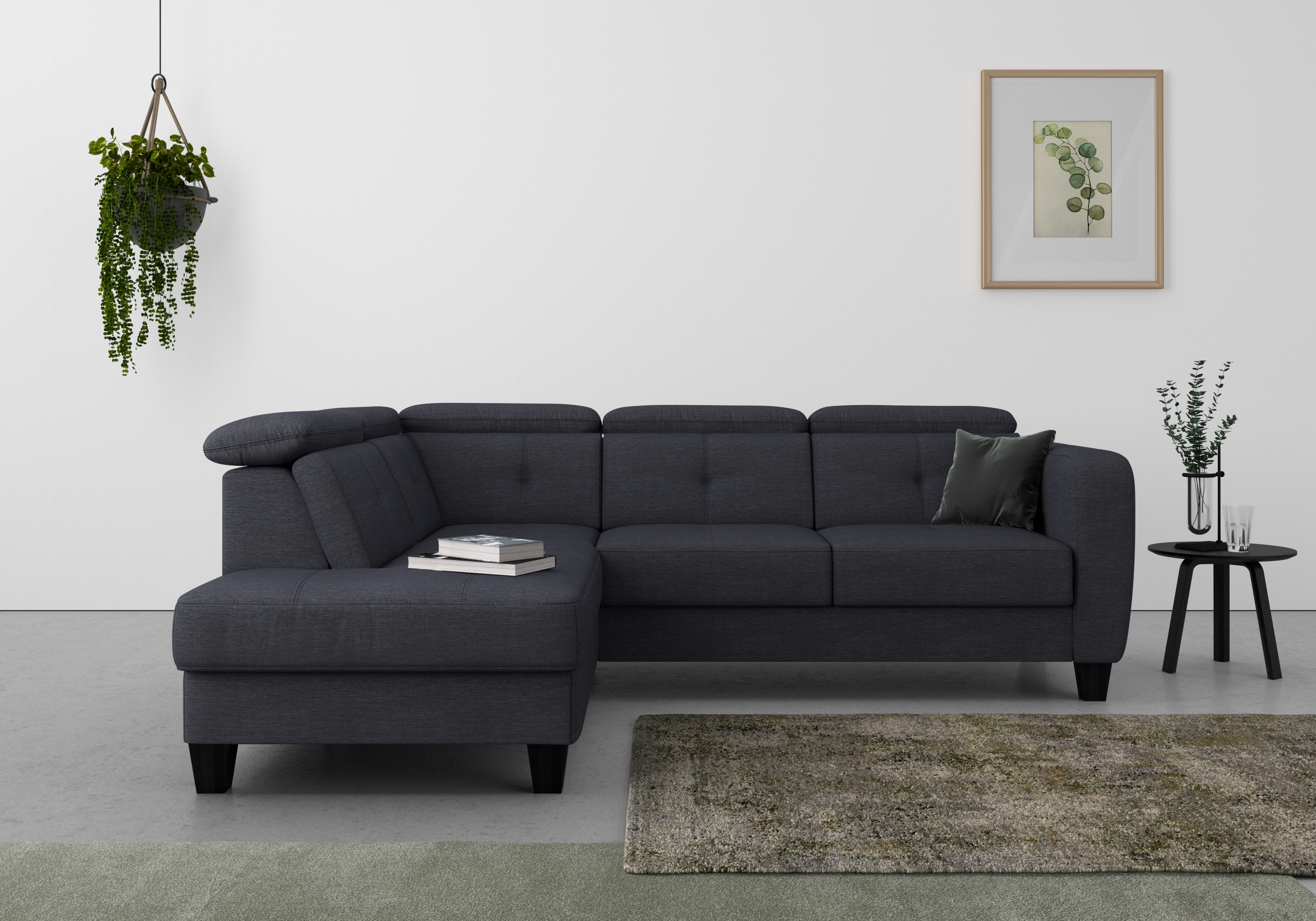 sit&more Ecksofa "Belluci L-Form" inklusive Federkern, wahlweise mit Schlaffunktion und Bettkasten