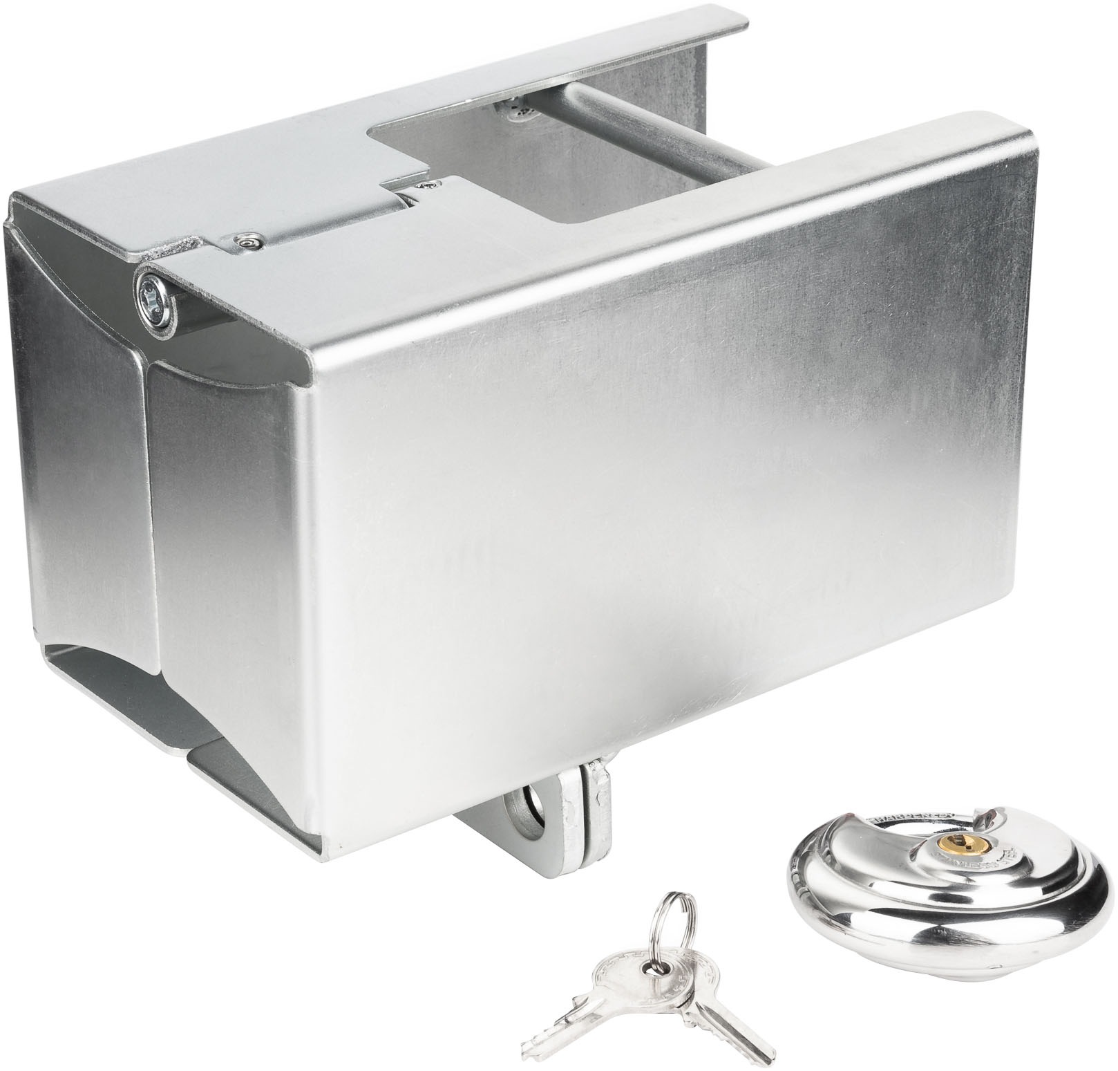 STEMA Kastensicherung "Diebstahlsicherung Safety-Box XL" Packung, Kastensicherung Schloss, 2 Stk. tlg. Für Anhänger im an- und abgekuppelten Zustand