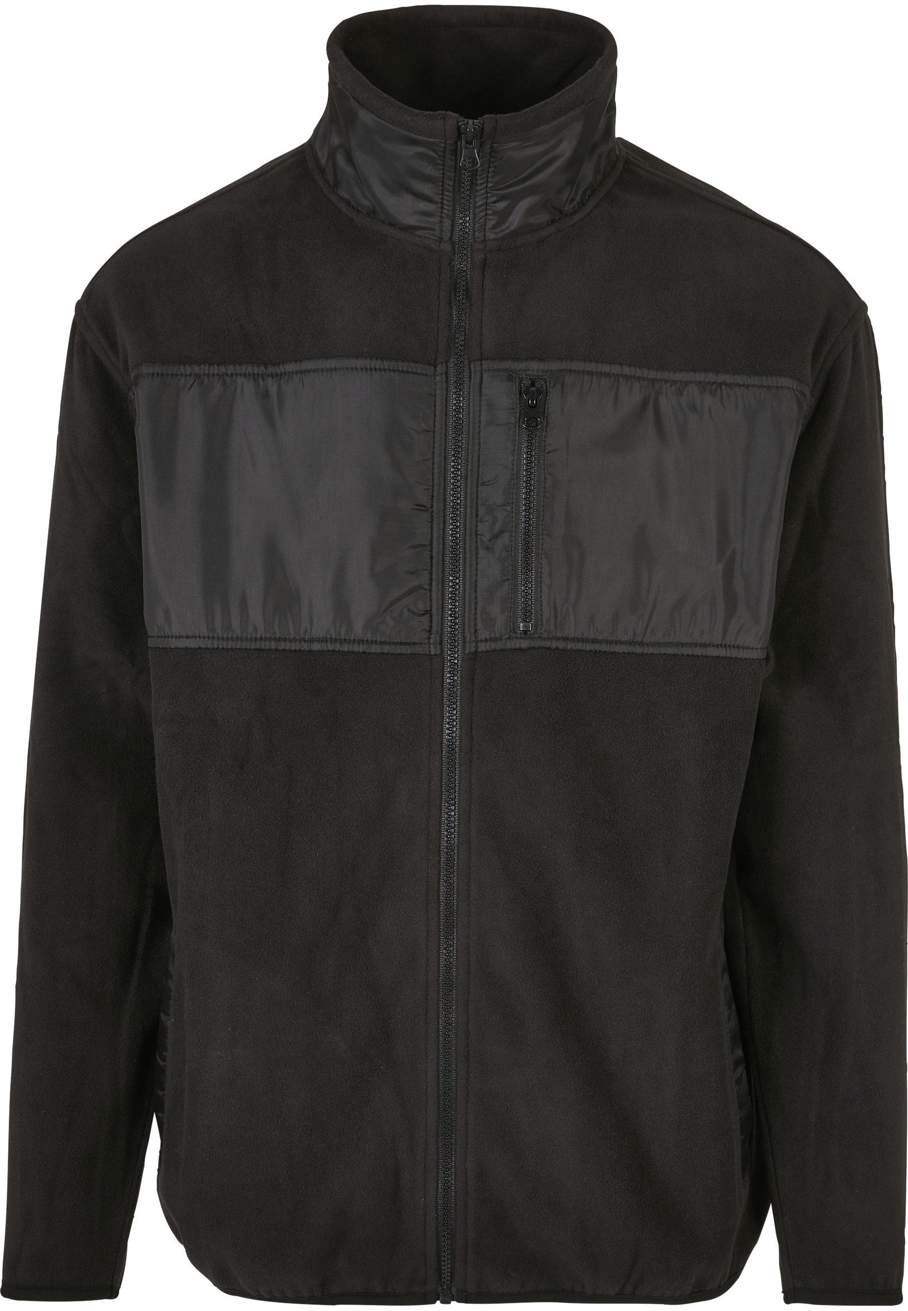 URBAN CLASSICS Fleecejacke "Urban Classics Herren Patched Micro Fleece Jacket" 1 Stk. tlg. ohne Kapuze