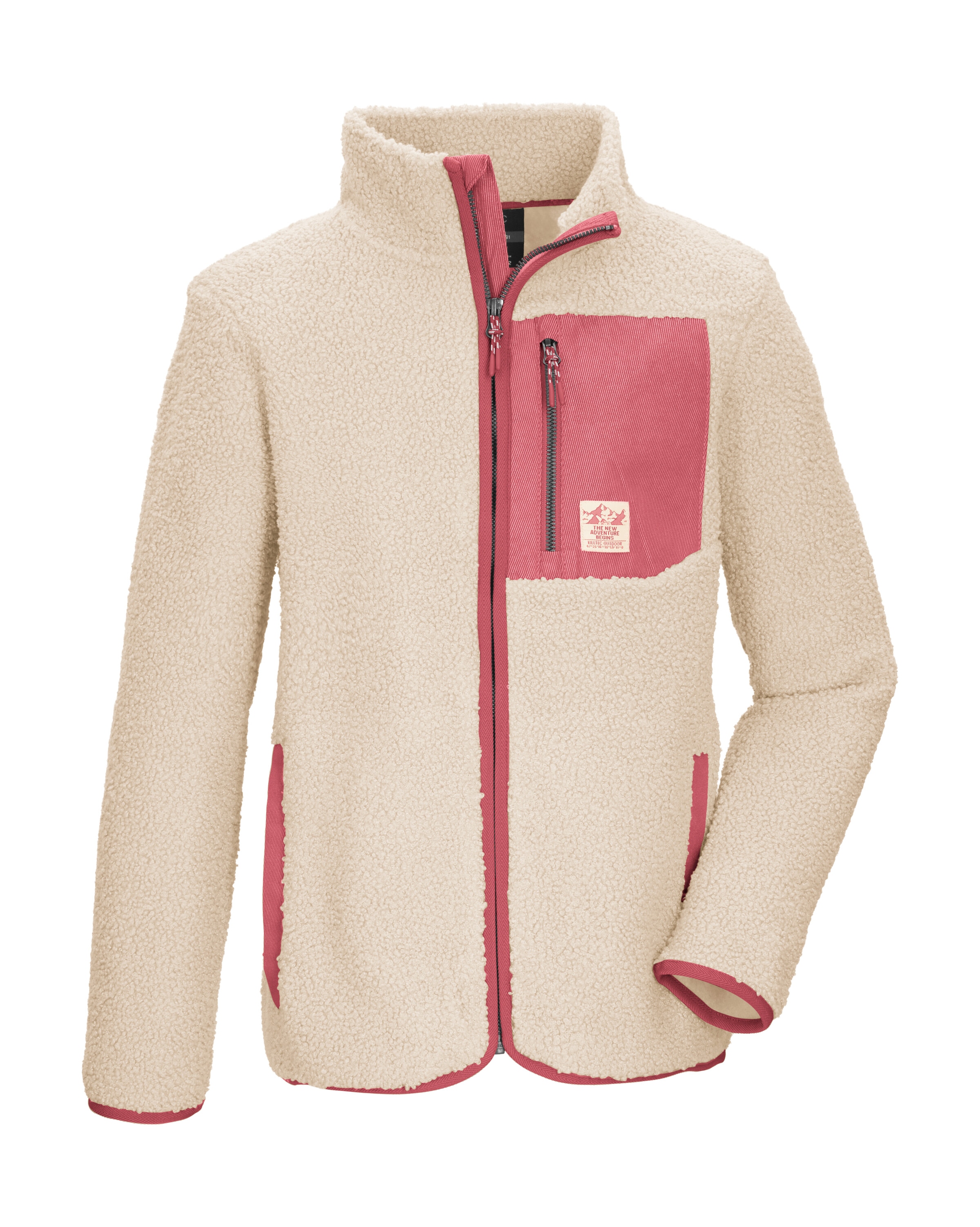 Killtec Fleecejacke "KOW 140 GRLS FLC JCKT" Weiche Sherpa-Fleecejacke mit Kinnschutz und Stauraum