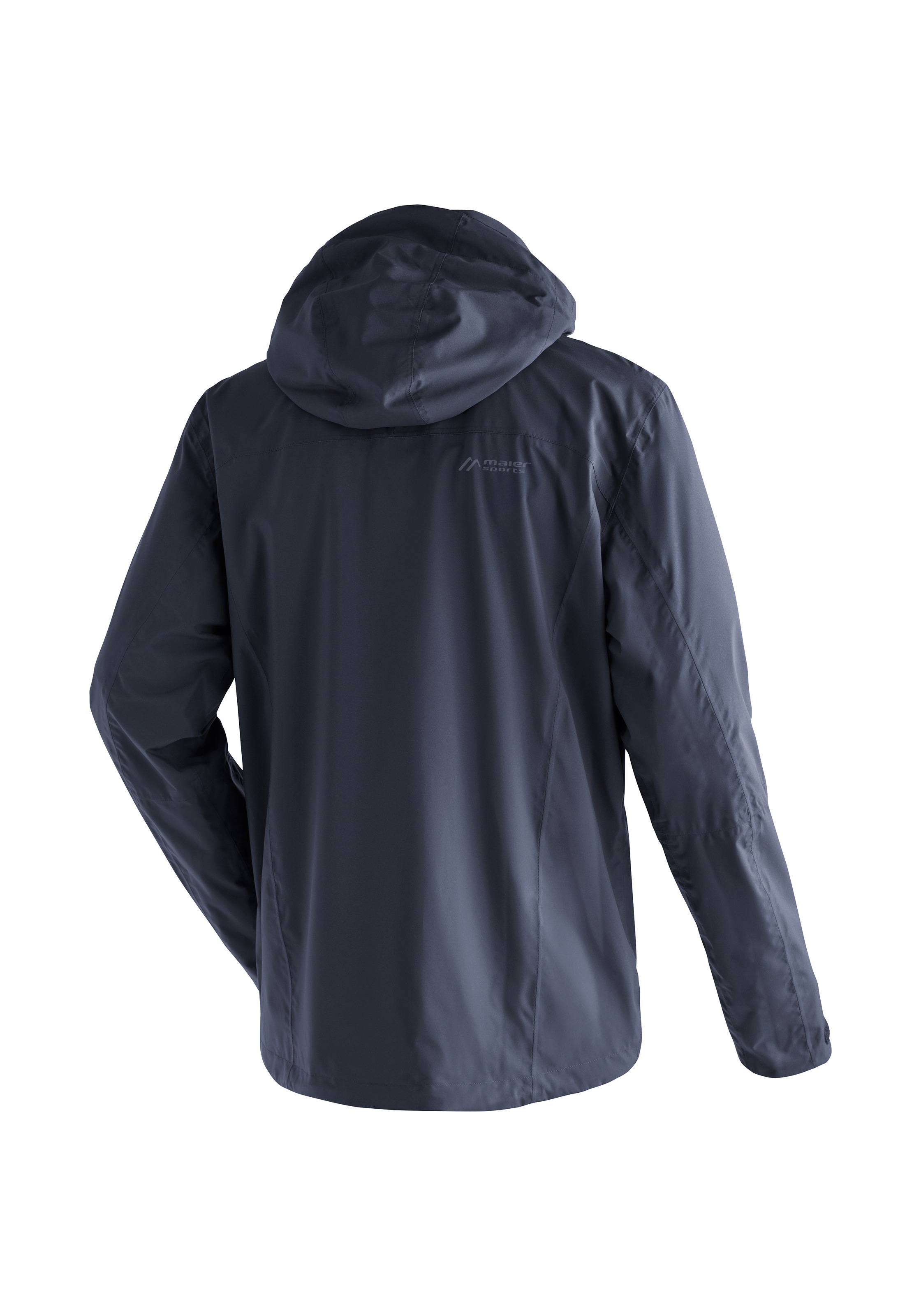 Regenjacke MAIER SPORTS "Metor rec M", Herren, Gr. 62, blau (dunkelblau), 100% Polyester, Jacken Regenjacke, Herren Jacke mit Kapuze, Windjacke wasserdicht atmungsaktiv, Reg. Fit 2