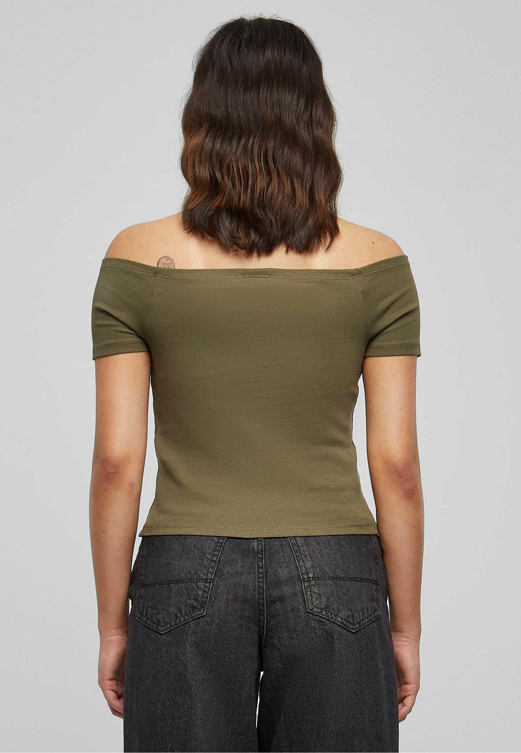 URBAN CLASSICS T-Shirt »Urban Classics Damen Ladies Off Shoulder Rib Tee«, (1 tlg.)