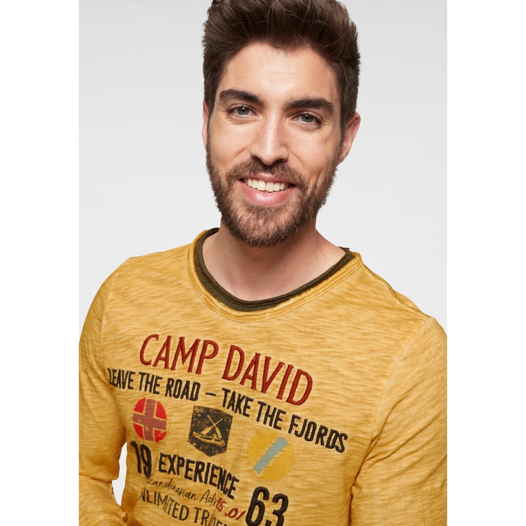 CAMP DAVID Langarmshirt, in Layer-Optik