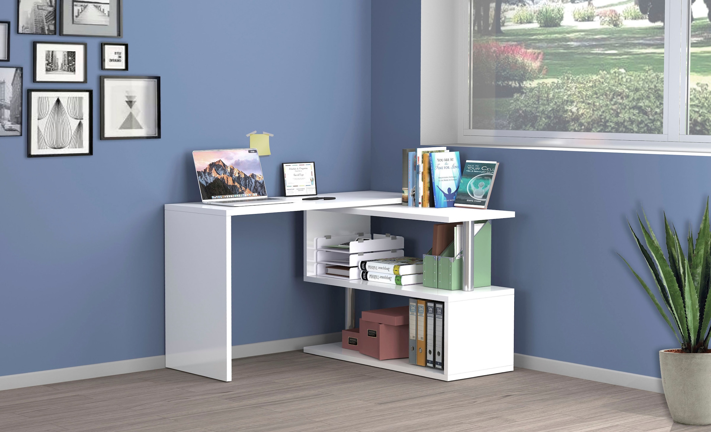 INOSIGN Schreibtisch »Volta, Made in Italy«, multifunktional - als Computertisch, Eckschreibtisch oder Sideboard